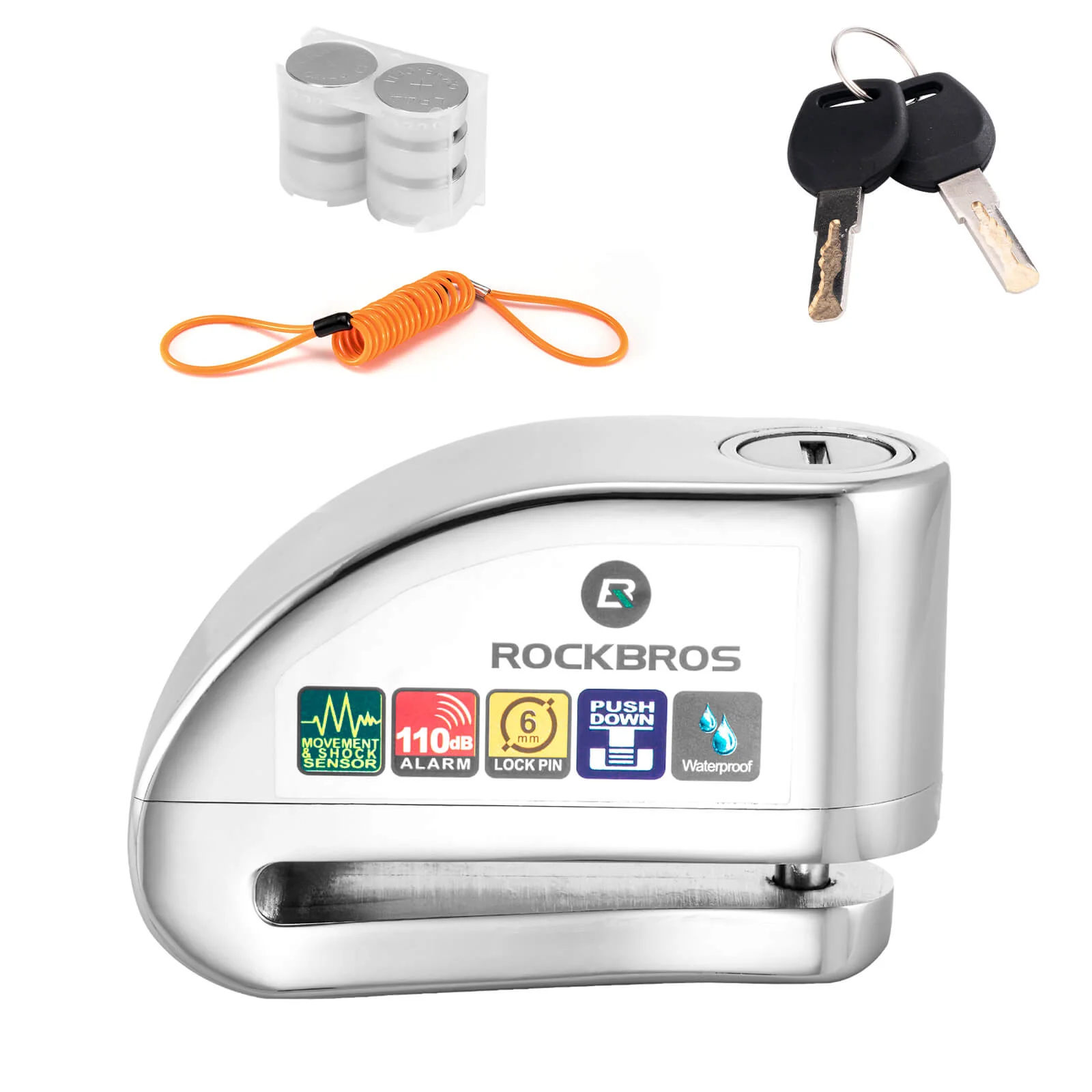 110dB Alarm Disc Brake Lock Anti-Theft Motorcycle Lock with Reminder Cable