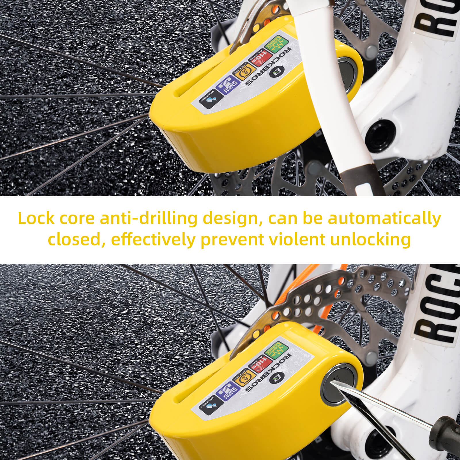 110dB Alarm Disc Brake Lock Anti-Theft Motorcycle Lock with Reminder Cable - Image 13