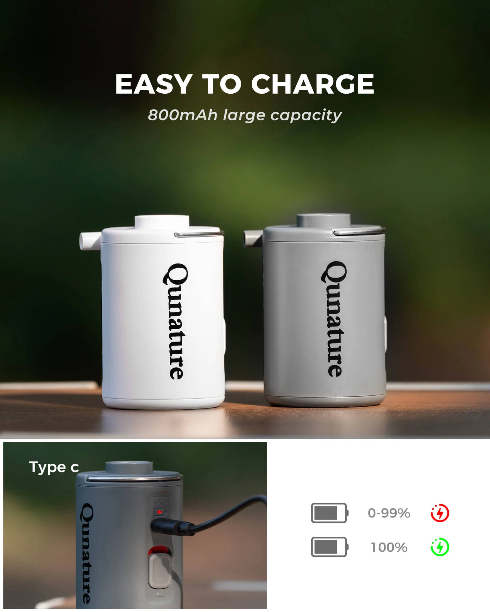 2-in-1 Air Pump 800mAh USB-Rechargeable for Outdoor Gear - Image 6