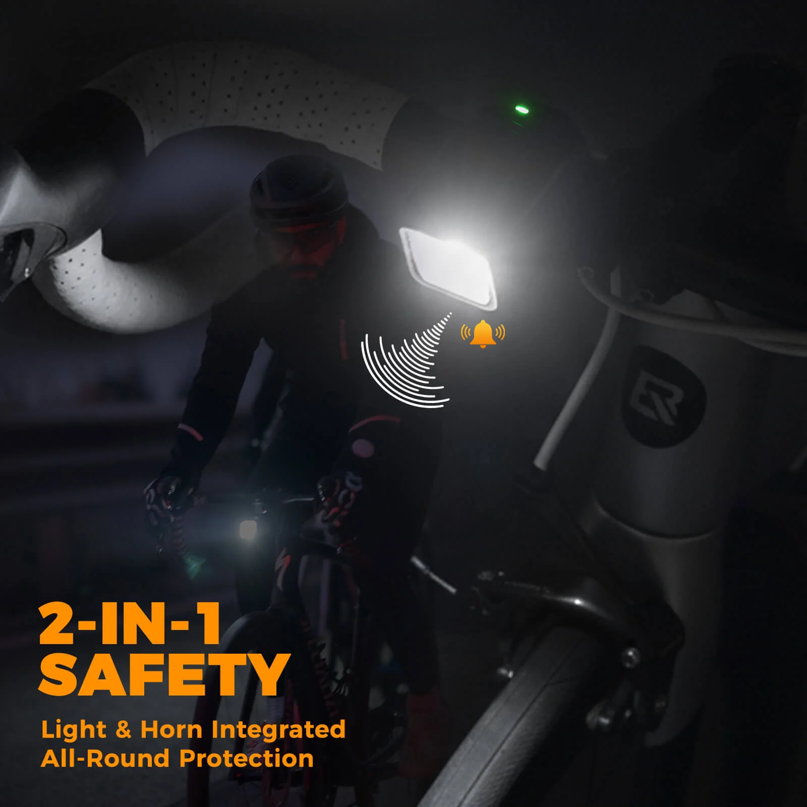 2-in-1 Electric Bike Horn and Light 450lm - Image 3