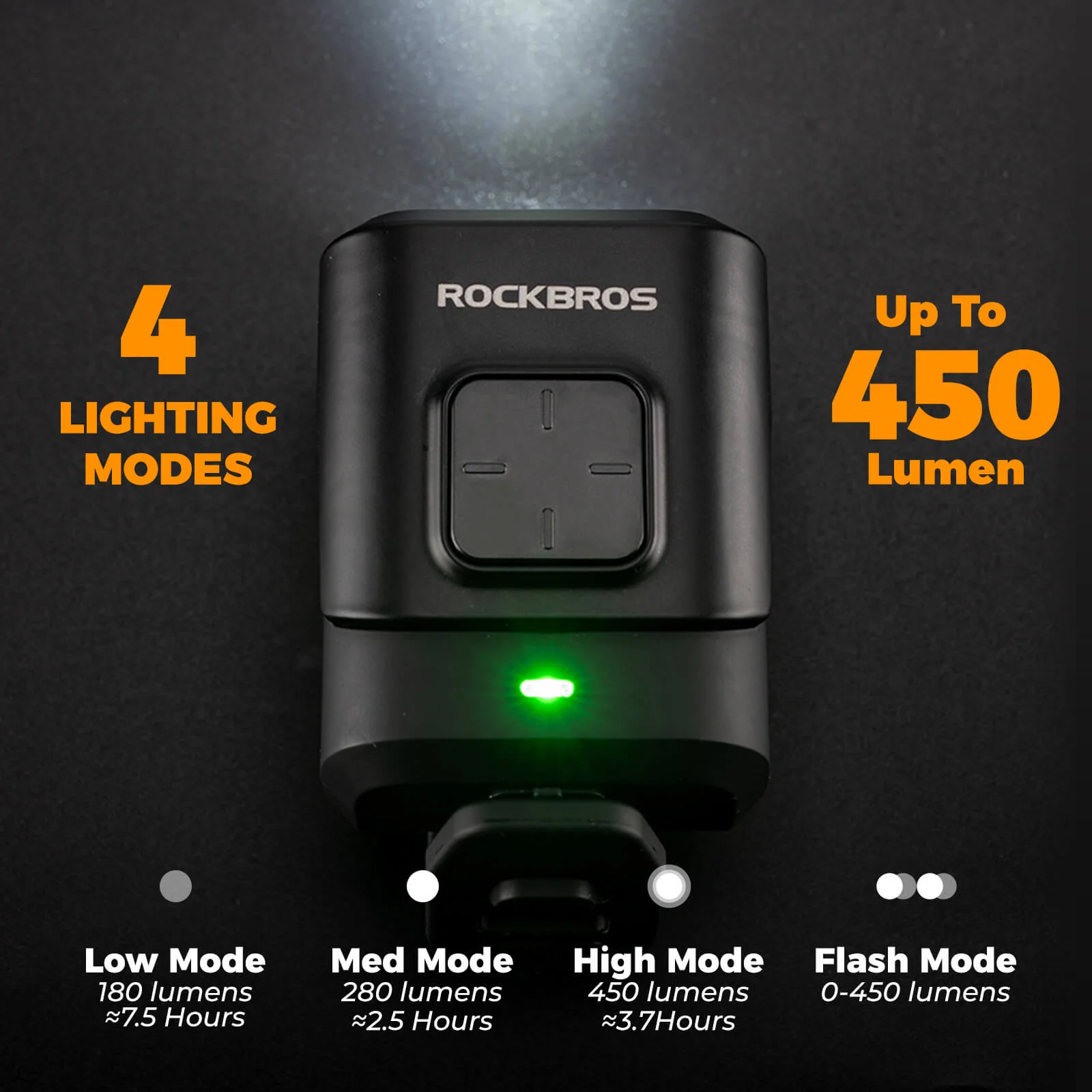 2-in-1 Electric Bike Horn and Light 450lm - Image 4