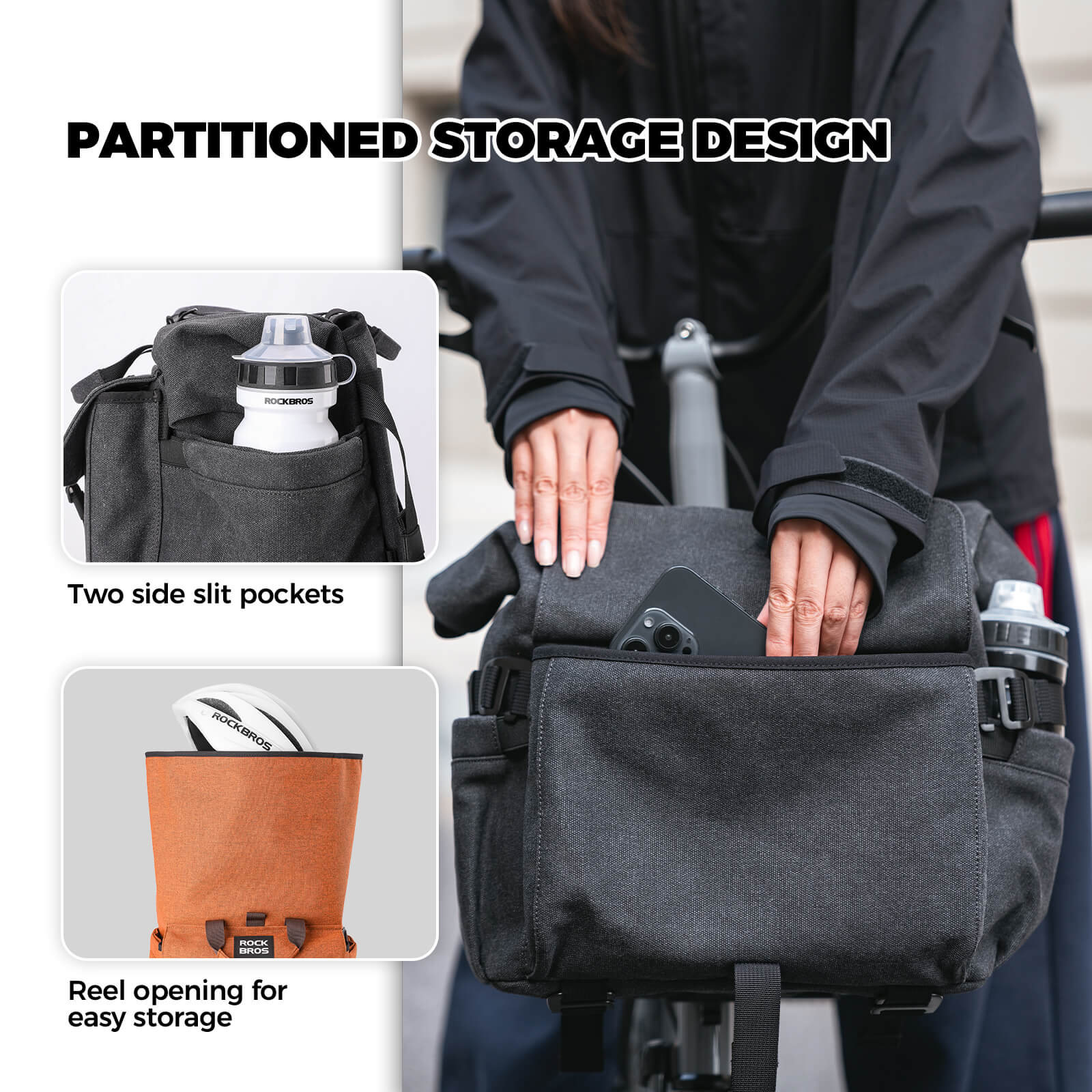 2-in-1 Folding Bike Handlebar Bag & Backpack – H46 - Image 3