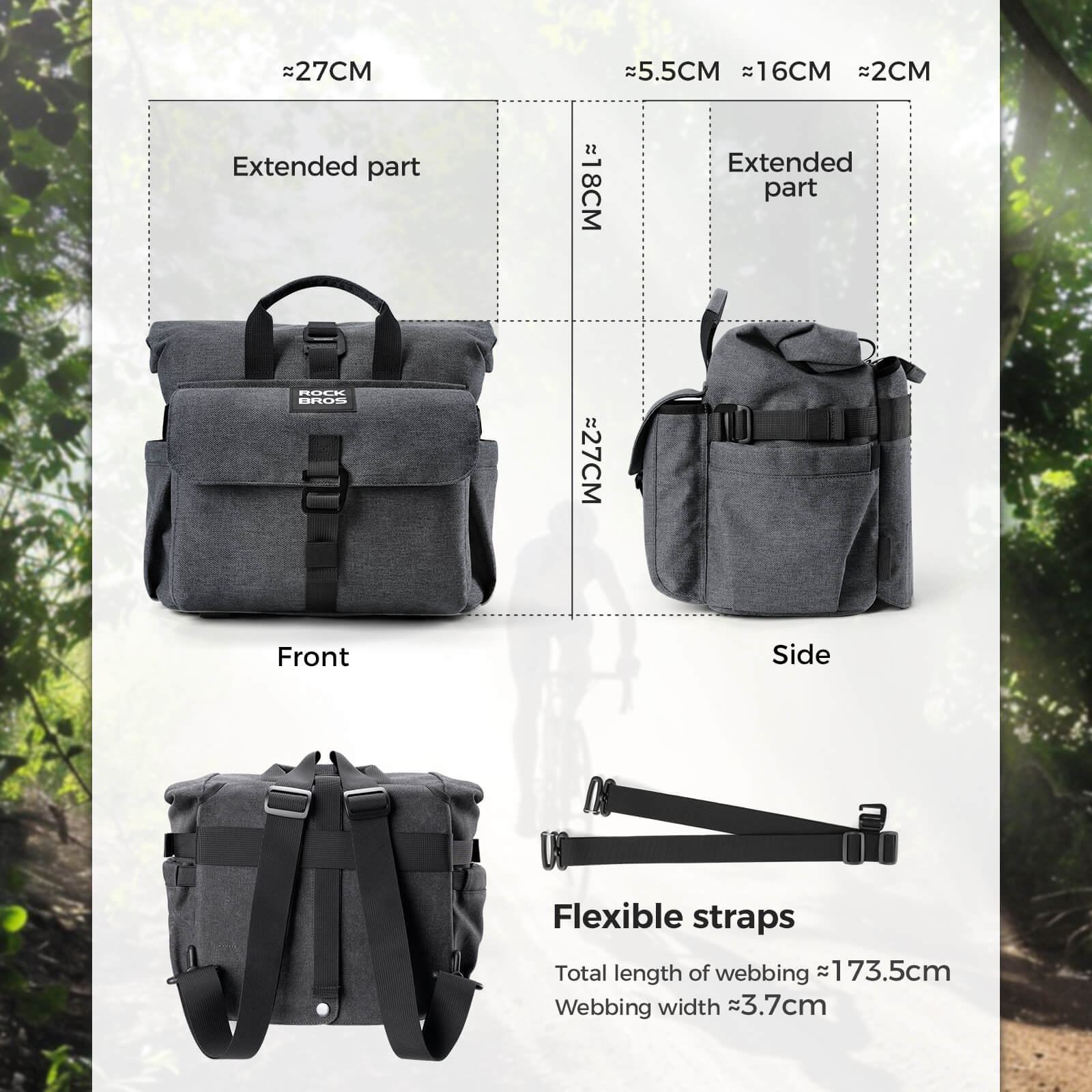2-in-1 Folding Bike Handlebar Bag & Backpack – H46 - Image 7
