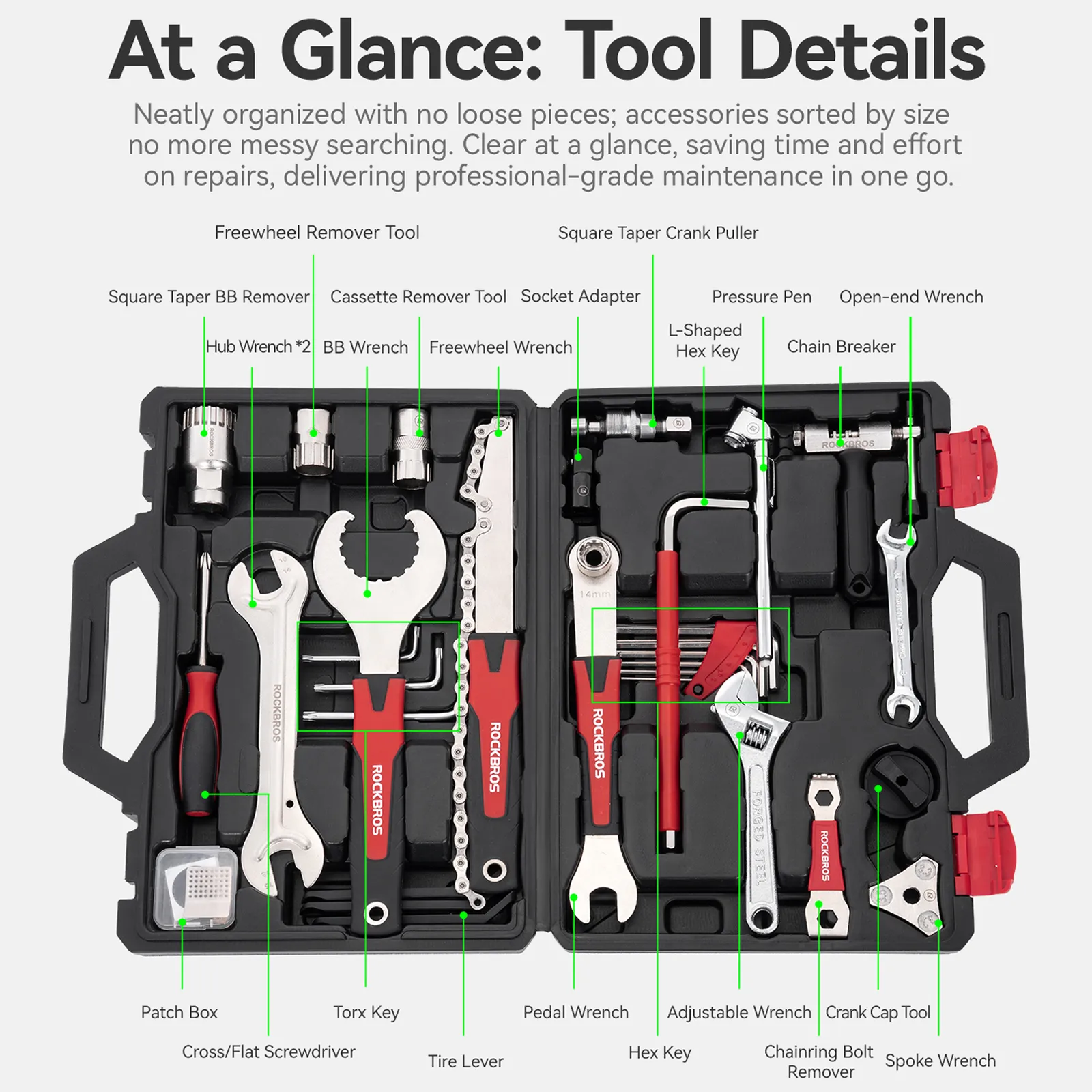 22-in-1 Compact Bike Multi Tool Repair Kit for MTB & Road Bikes - Image 6
