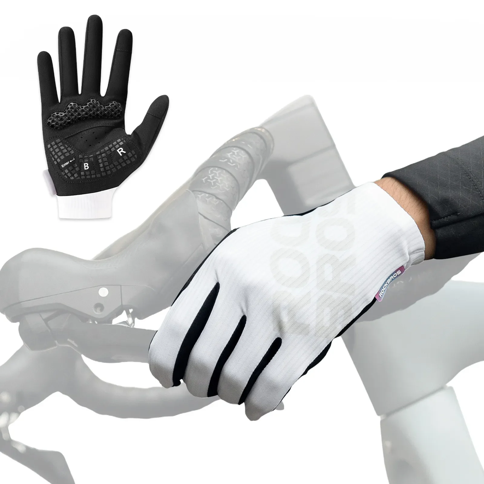 3D Full Finger Cycling Gloves Touchscreen Breathable S405 - Image 2