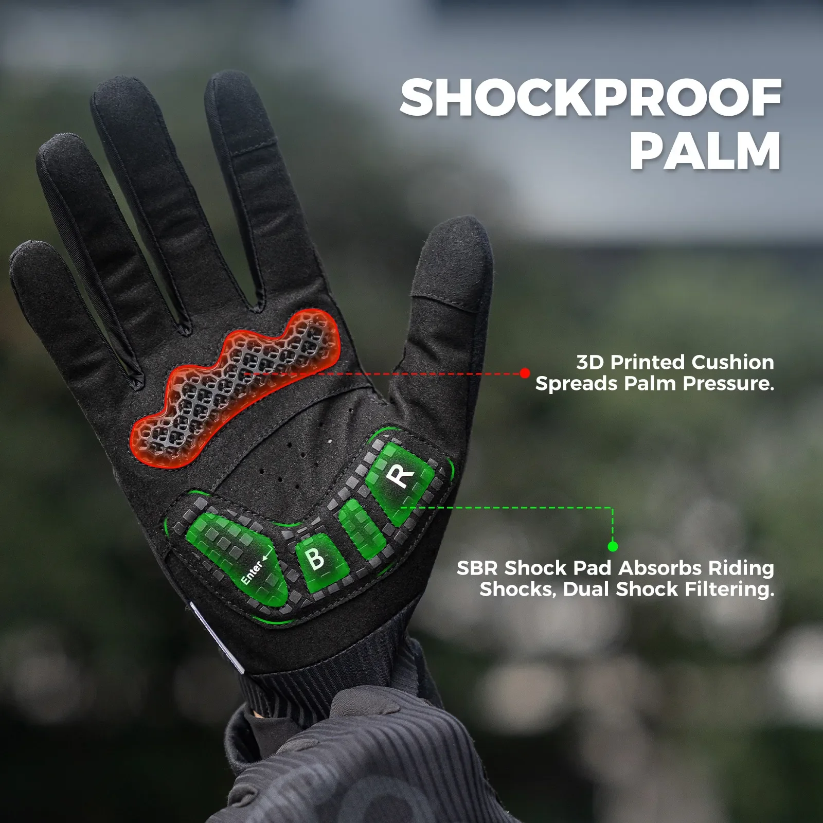 3D Full Finger Cycling Gloves Touchscreen Breathable S405 - Image 3