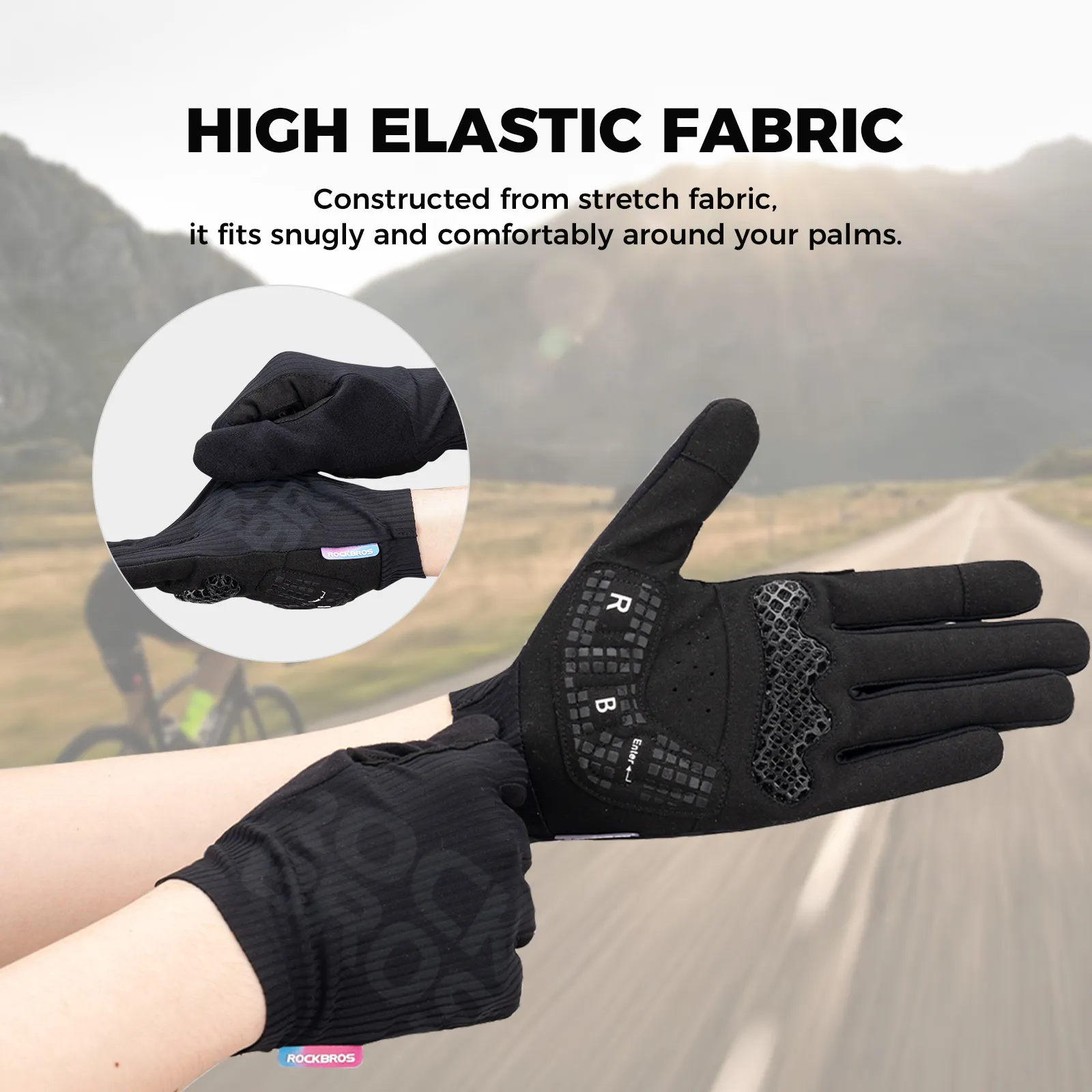 3D Full Finger Cycling Gloves Touchscreen Breathable S405 - Image 6