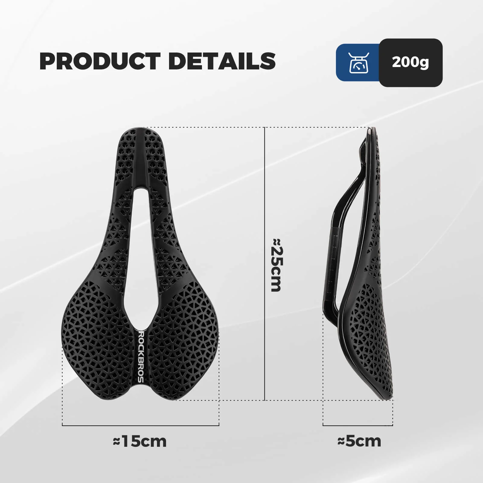 3D Printed Carbon Fiber Road Bike Saddle with Lightweight Hollow Design and Breathable Comfort - Image 3