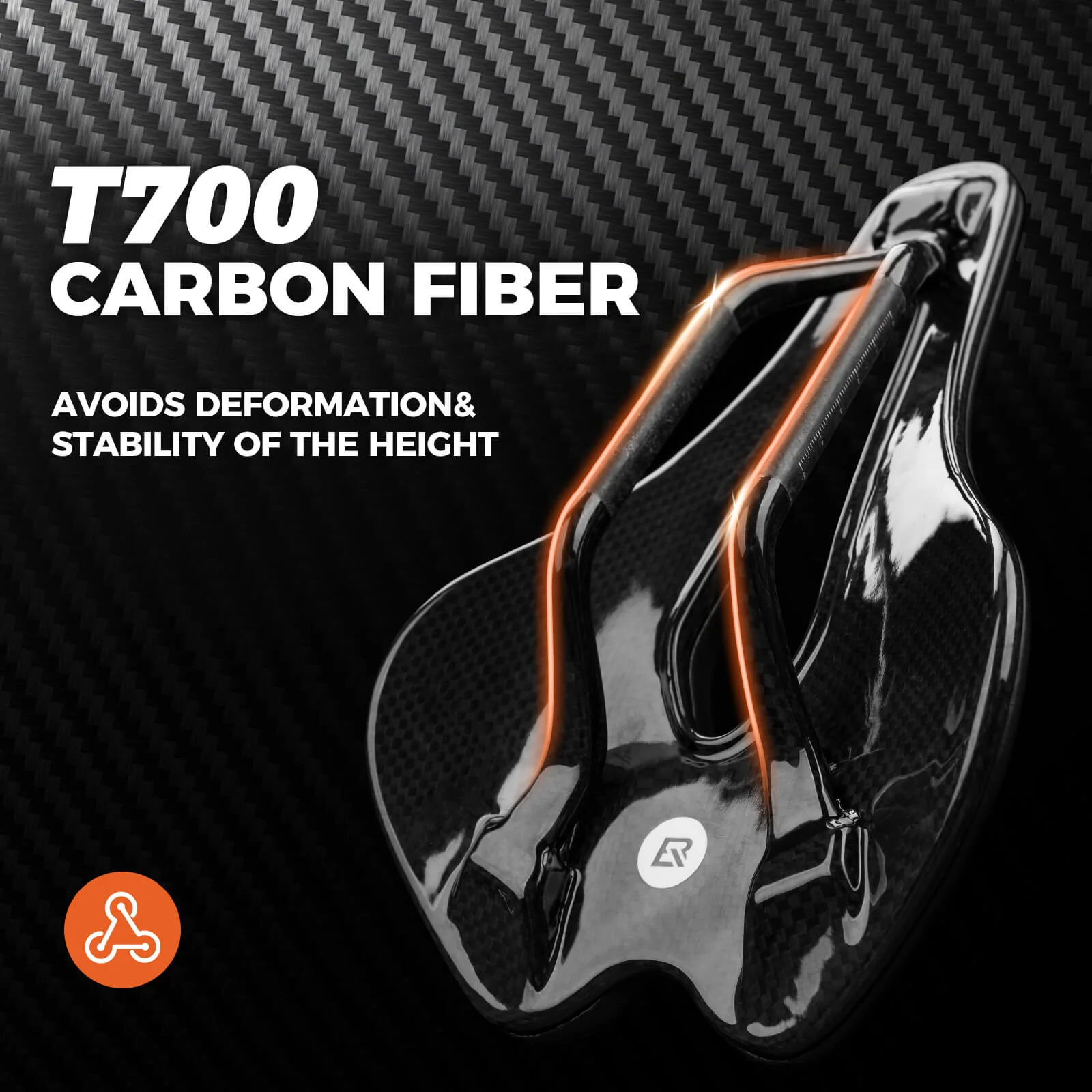 3D Printed Carbon Fiber Road Bike Saddle with Lightweight Hollow Design and Breathable Comfort - Image 6