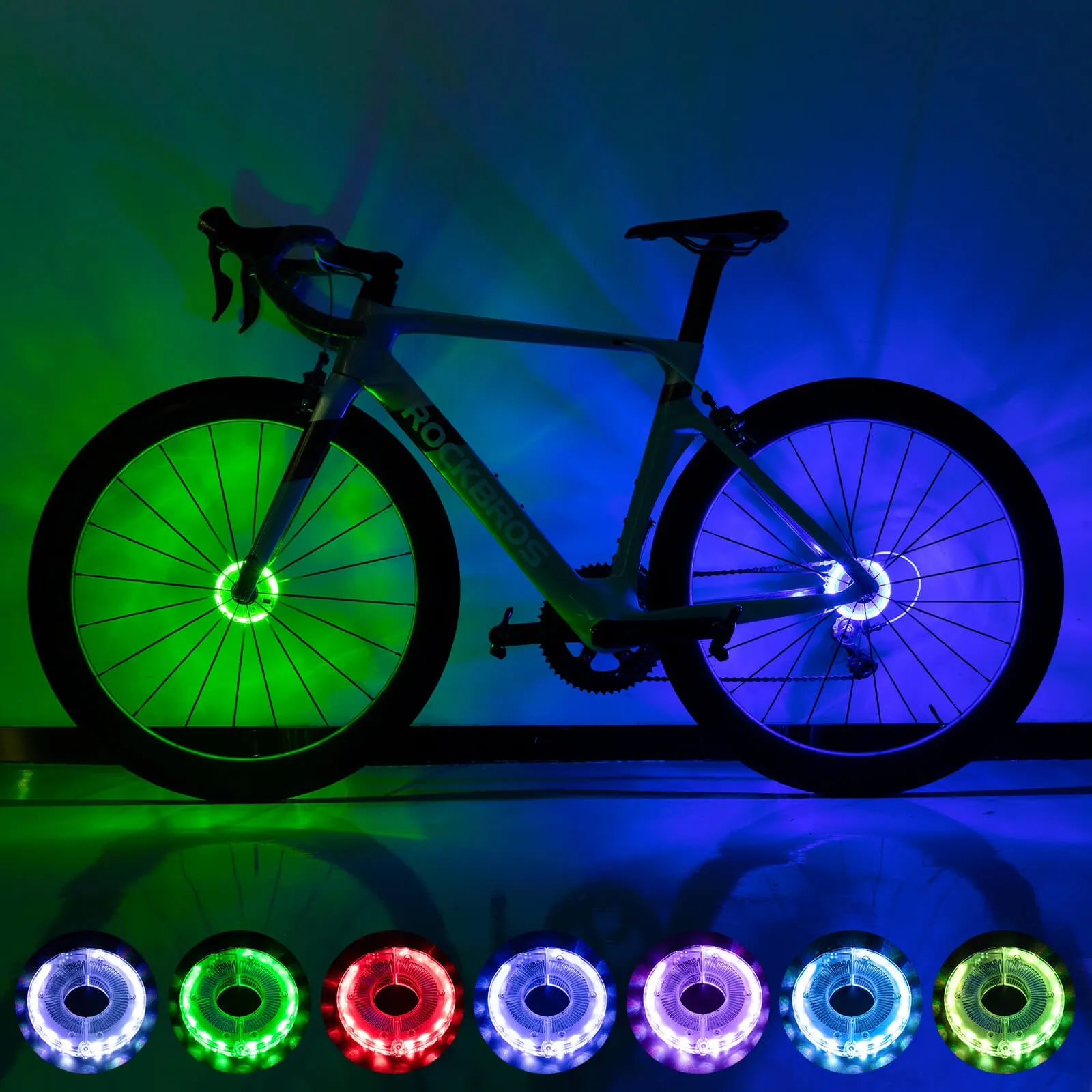 7-Colour LED Bicycle Hub Lights Rechargeable Night Safety - Image 11