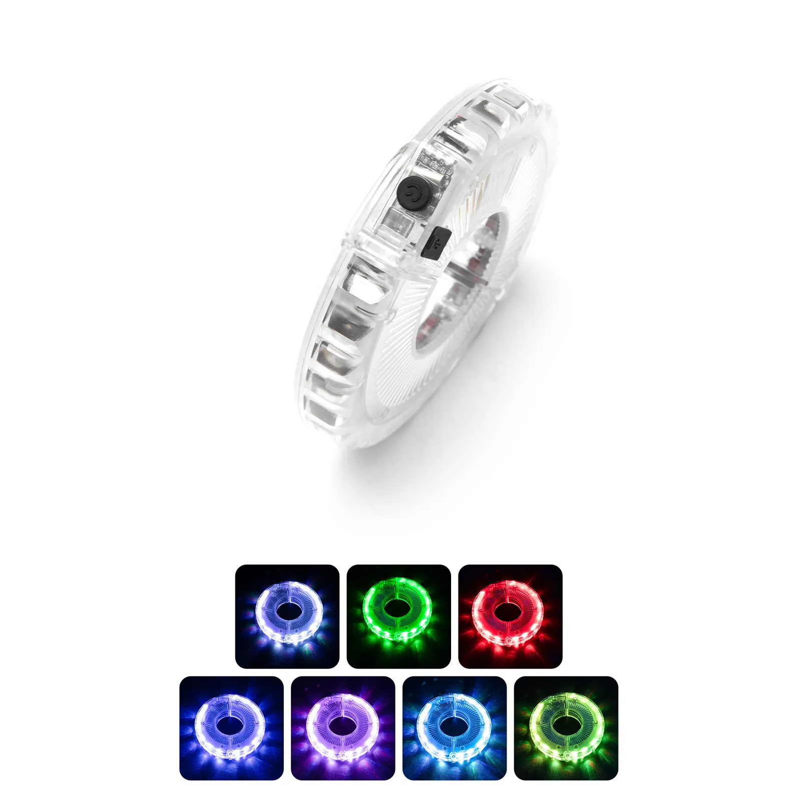 7-Colour LED Bicycle Hub Lights Rechargeable Night Safety - Image 12