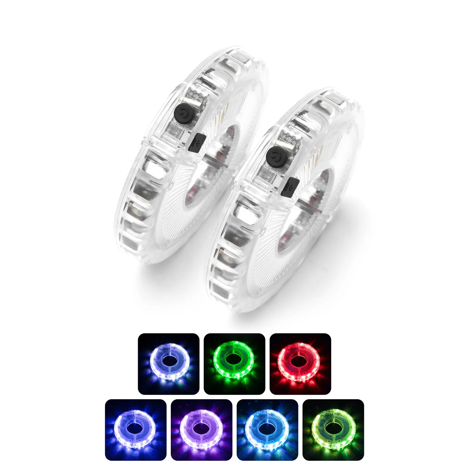 7-Colour LED Bicycle Hub Lights Rechargeable Night Safety - Image 21
