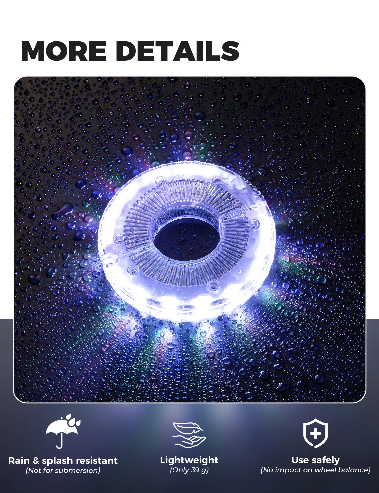 7-Colour LED Bicycle Hub Lights Rechargeable Night Safety - Image 7