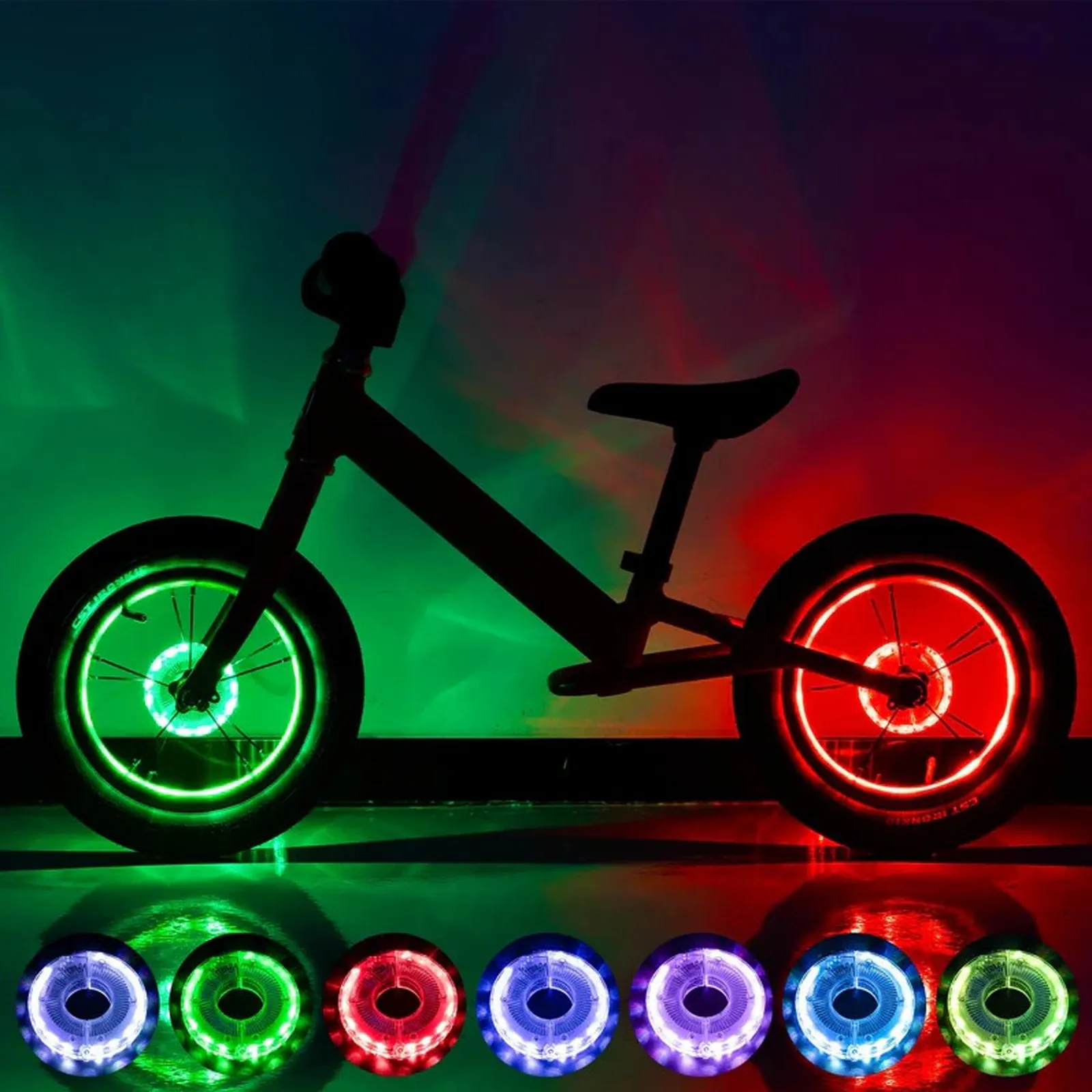 7-Colour LED Bicycle Hub Lights Rechargeable Night Safety - Image 9