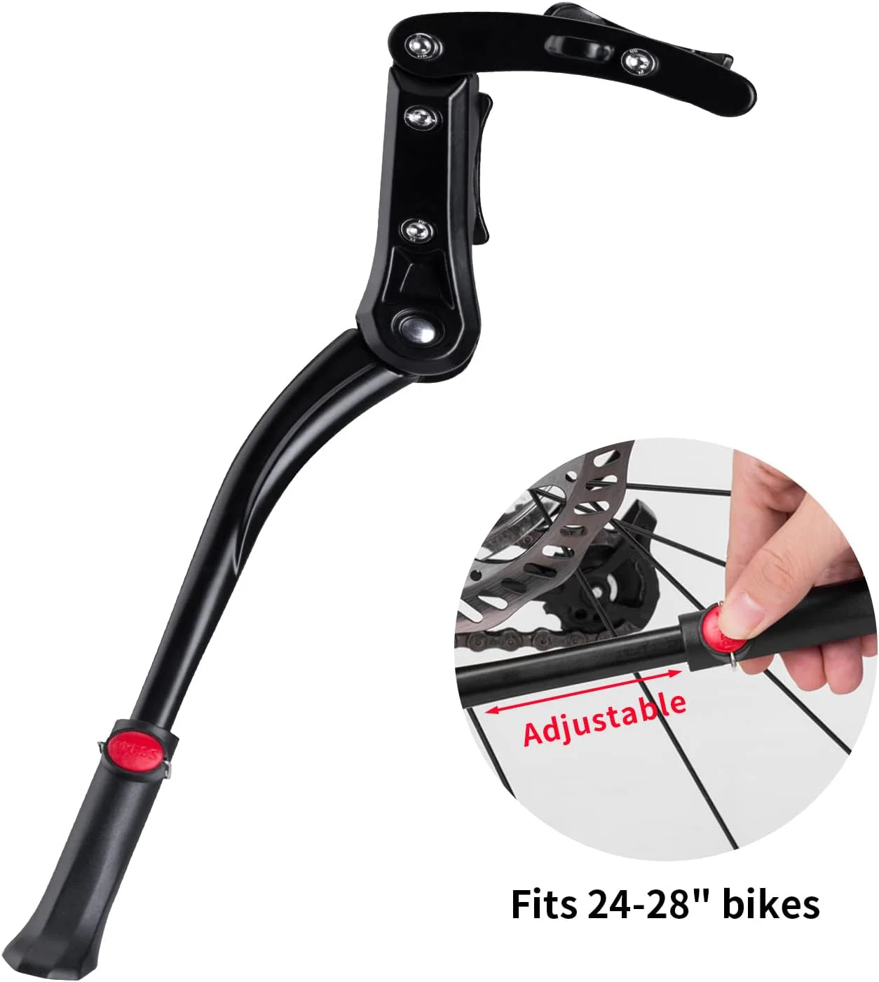 Adjustable Rear Mount Bike Kickstand Aluminium Alloy No-Drill Fit 24-29.5 Inch MTB - Image 4