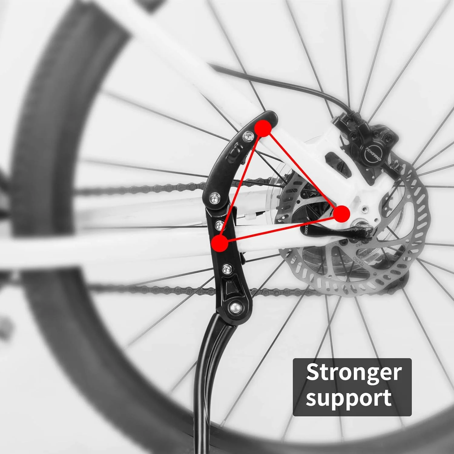 Adjustable Rear Mount Bike Kickstand Aluminium Alloy No-Drill Fit 24-29.5 Inch MTB - Image 6