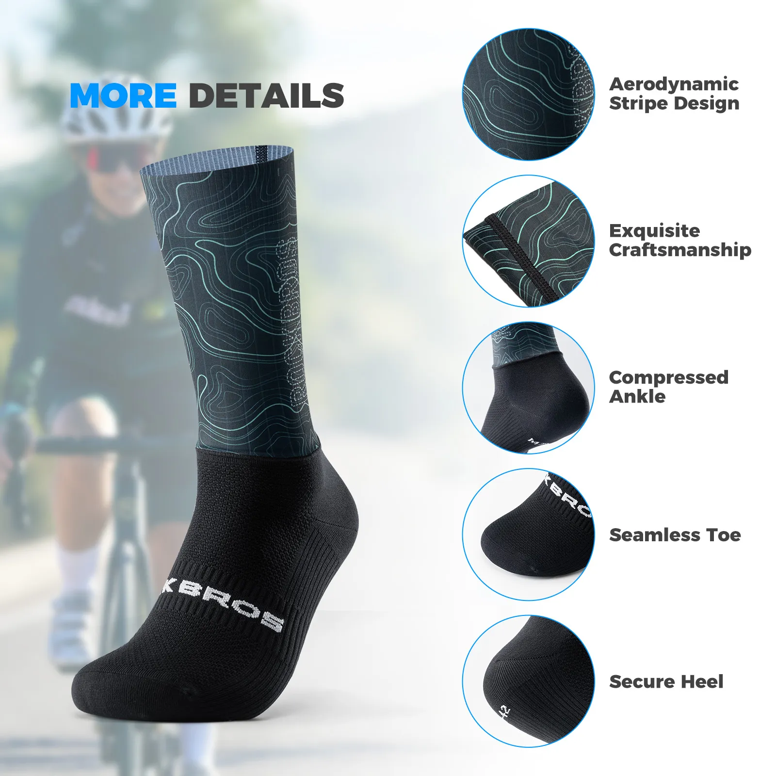 Aero Compression Cycling Socks Printed Performance Fit - Image 35