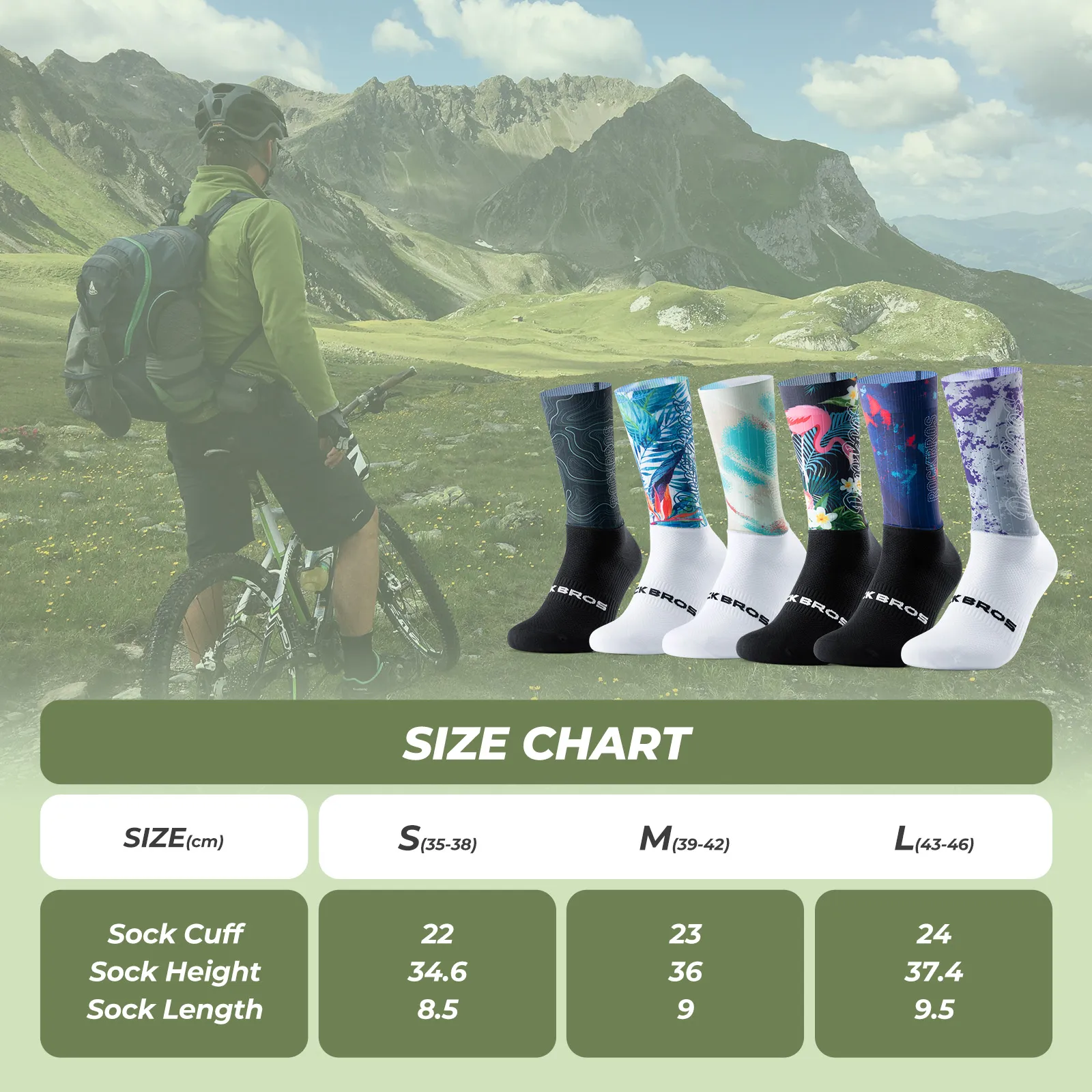 Aero Compression Cycling Socks Printed Performance Fit - Image 36