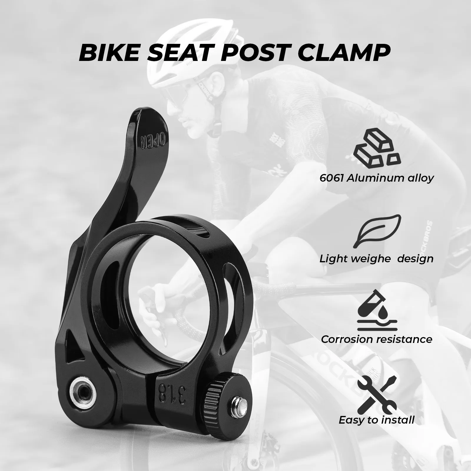 Alloy Bike Seatpost Clamp Universal Quick Release - Image 3