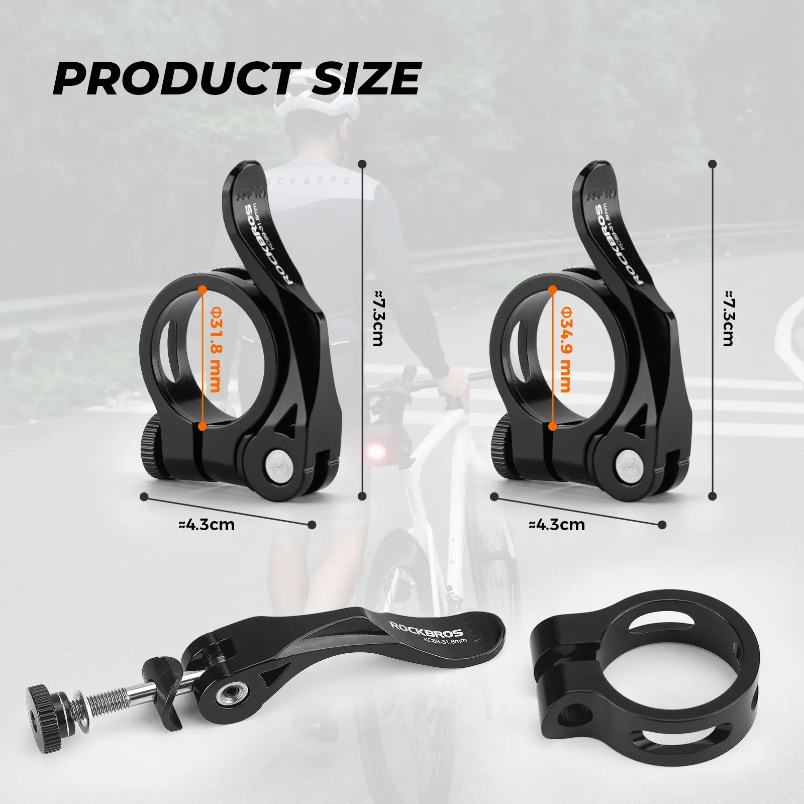 Alloy Bike Seatpost Clamp Universal Quick Release - Image 4