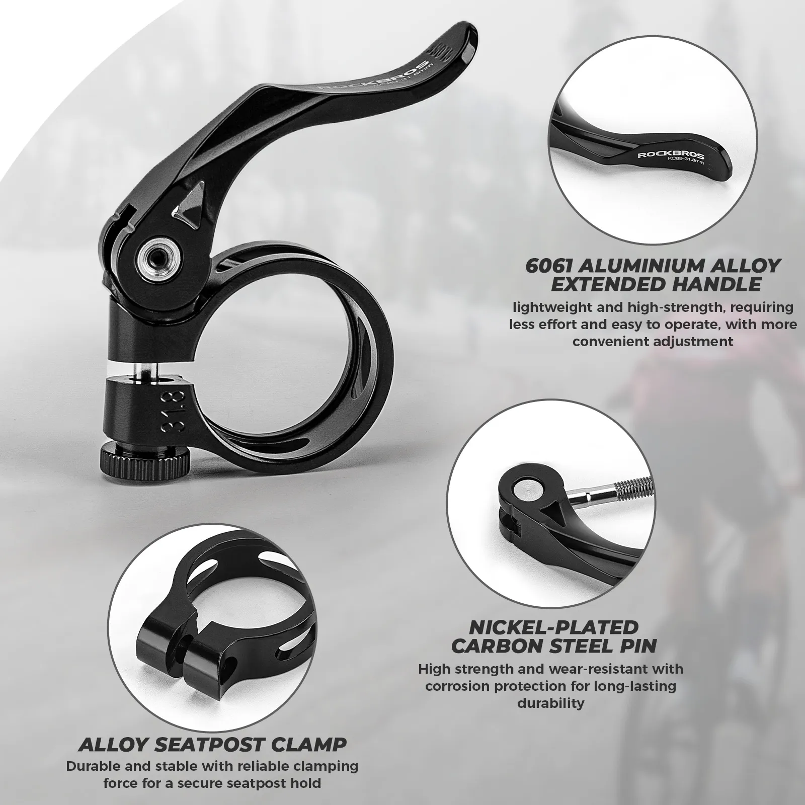 Alloy Bike Seatpost Clamp Universal Quick Release - Image 5