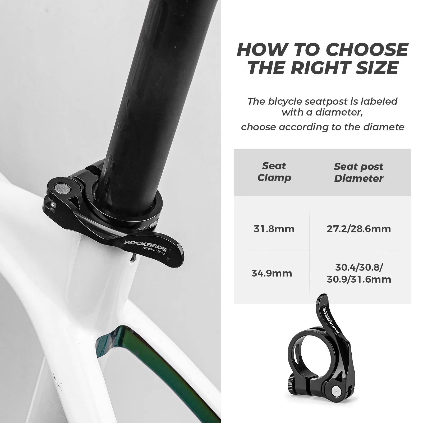 Alloy Bike Seatpost Clamp Universal Quick Release - Image 8
