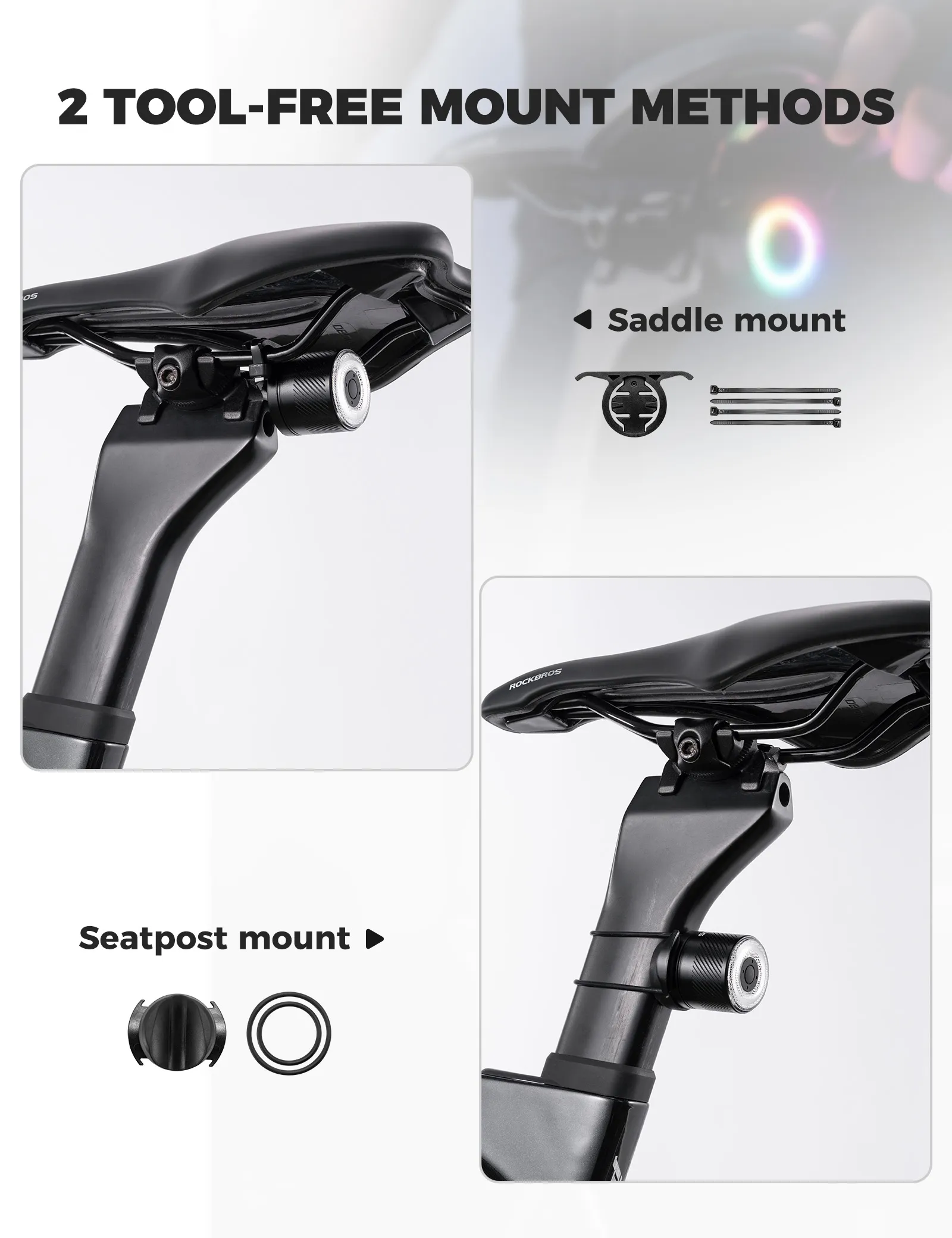 Aluminium Bike Tail Light Smart Vibration Sensor Q1 Ultra - Image 7