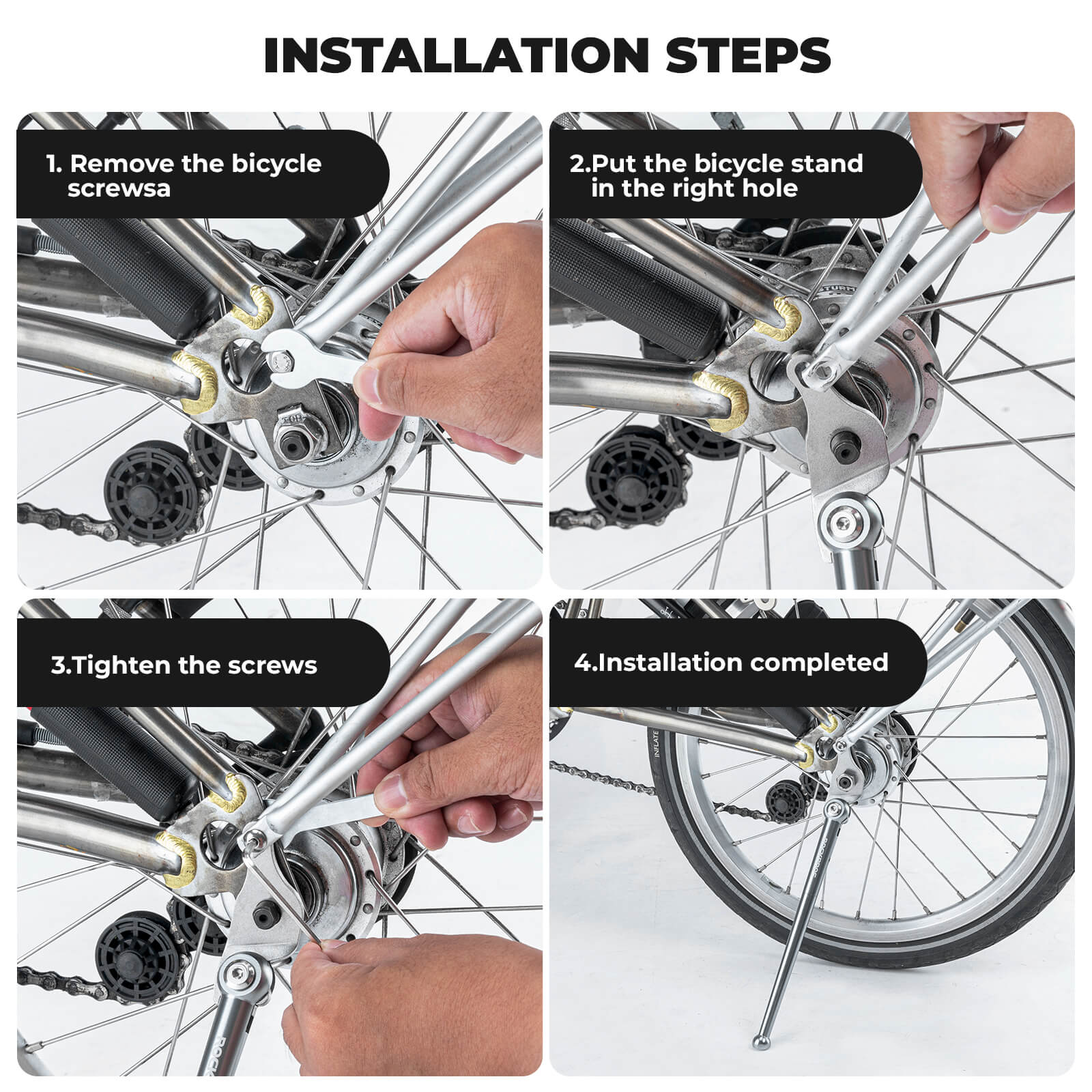 Aluminum Alloy Bike Kickstand for 16-inch Folding Bikes Adjustable Side Stand - Image 7