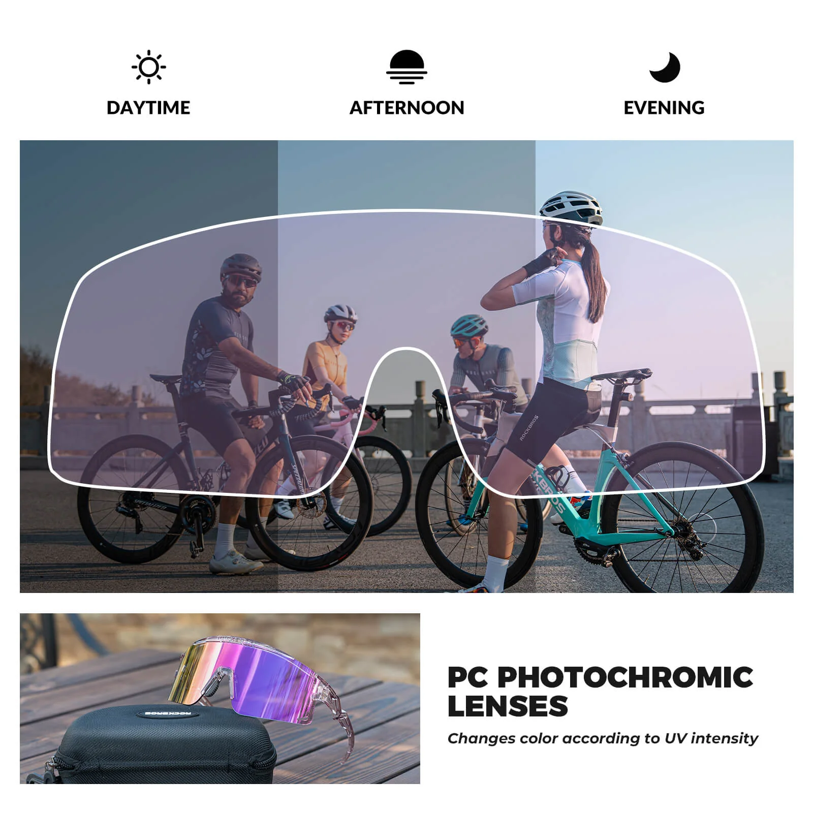 Anti-Fog Photochromic Cycling Sunglasses UV400 All-Day Riding SP337 - Image 15