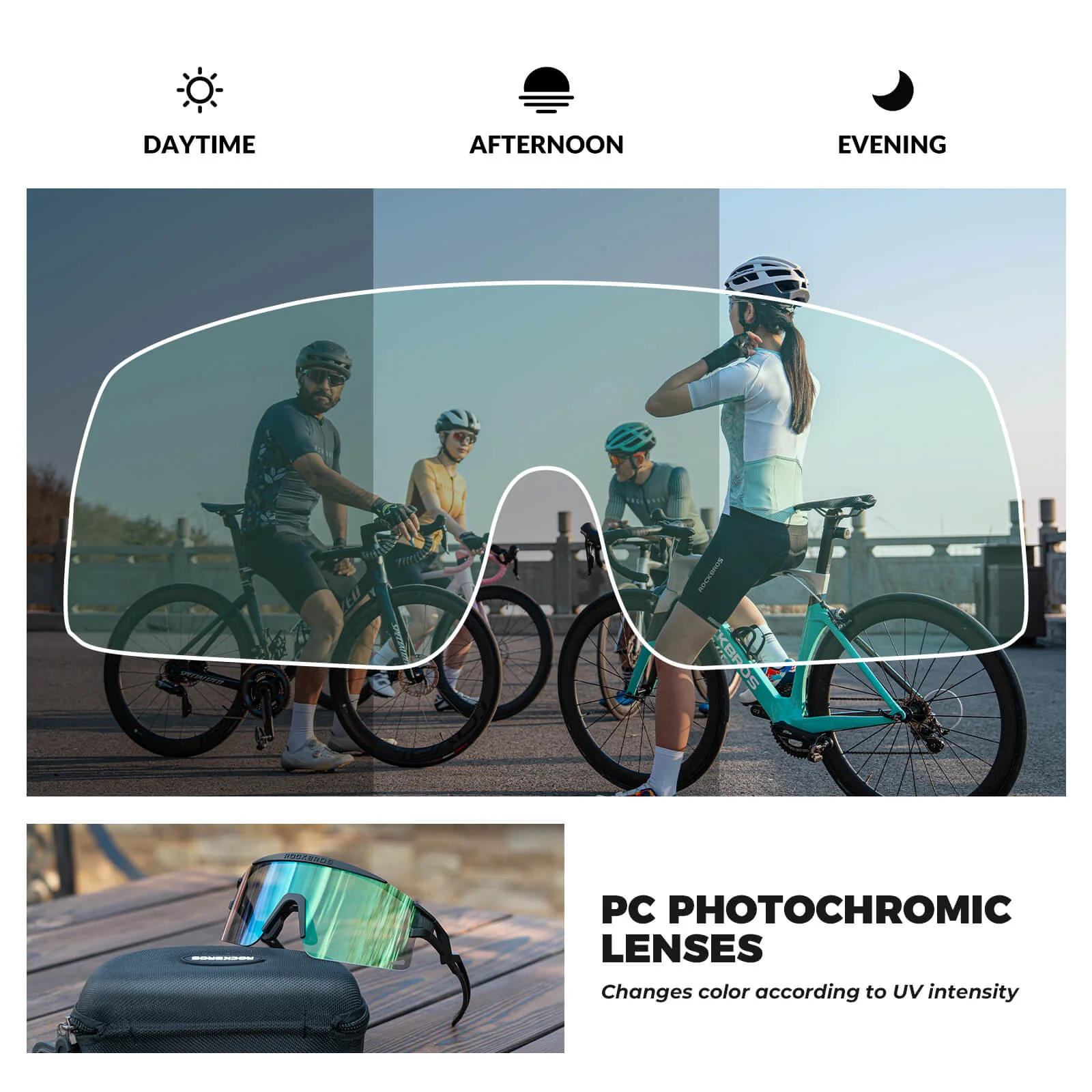 Anti-Fog Photochromic Cycling Sunglasses UV400 All-Day Riding SP337 - Image 21