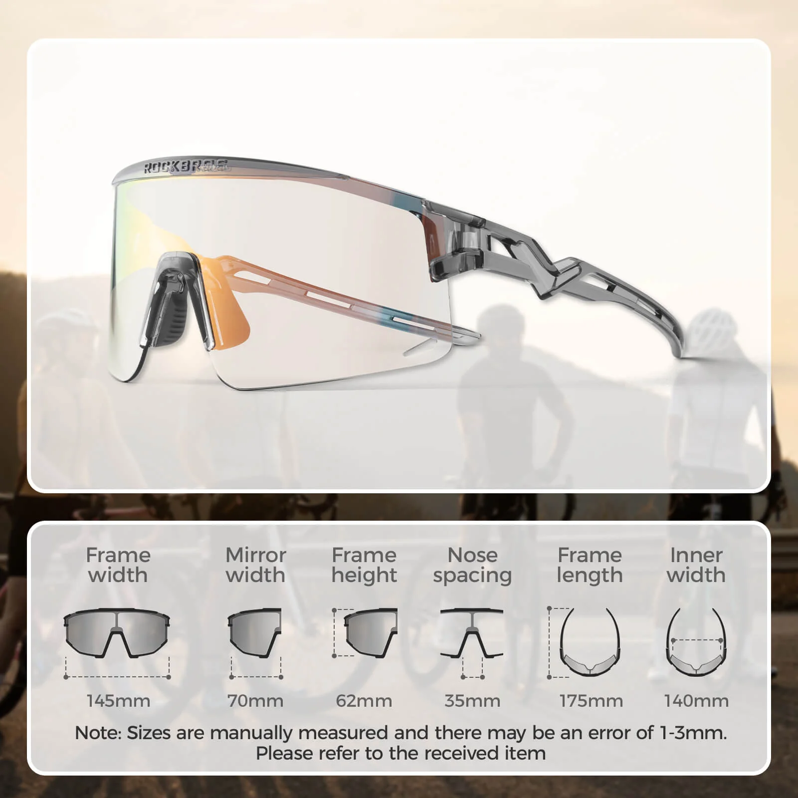 Anti-Fog Photochromic Cycling Sunglasses UV400 All-Day Riding SP337 - Image 24