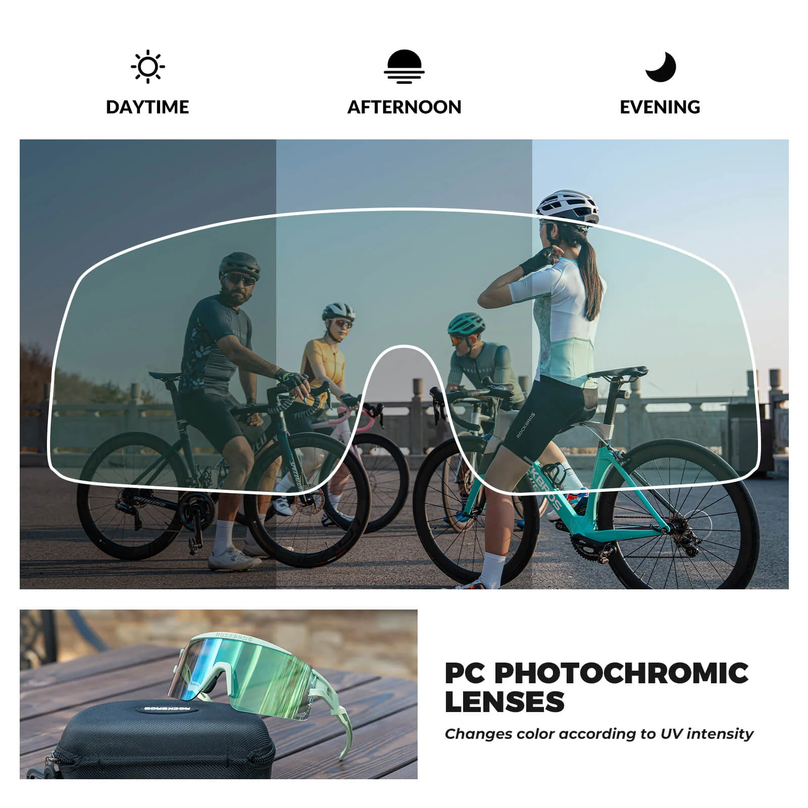 Anti-Fog Photochromic Cycling Sunglasses UV400 All-Day Riding SP337 - Image 27
