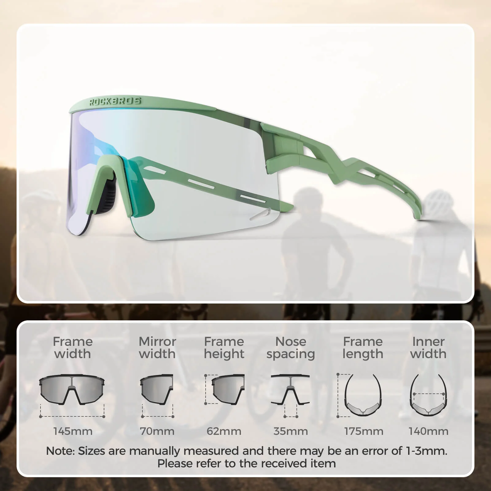 Anti-Fog Photochromic Cycling Sunglasses UV400 All-Day Riding SP337 - Image 30