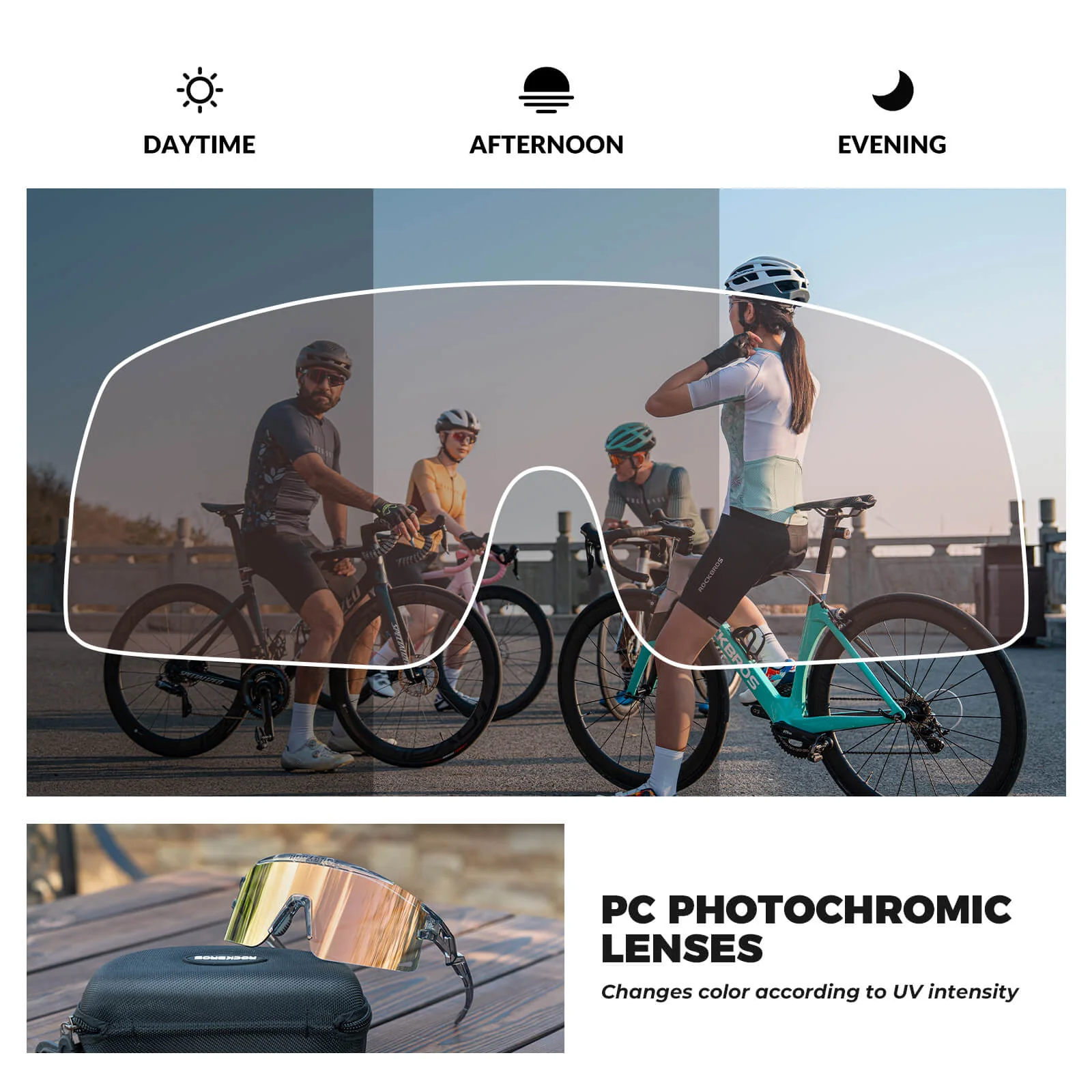 Anti-Fog Photochromic Cycling Sunglasses UV400 All-Day Riding SP337 - Image 9