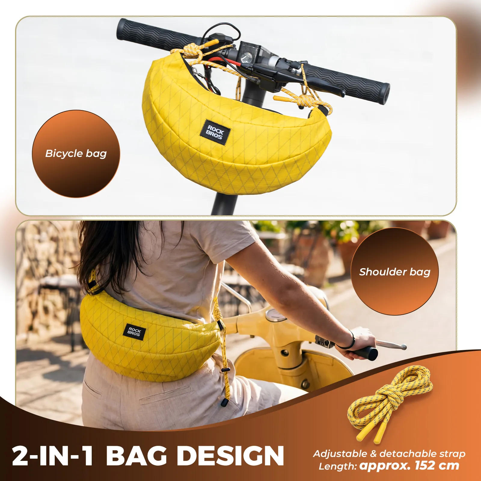 Banana 2-in-1 Bike Handlebar Bag Everyday Sling 1.8L - Image 2