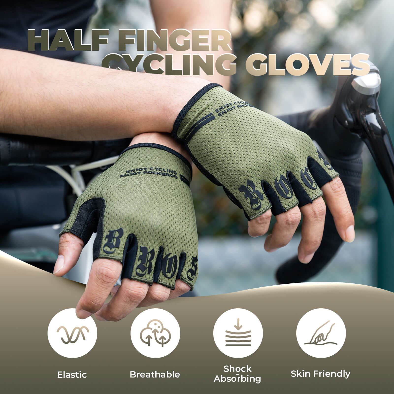 Breathable Half Finger Cycling Gloves S360 - Image 3
