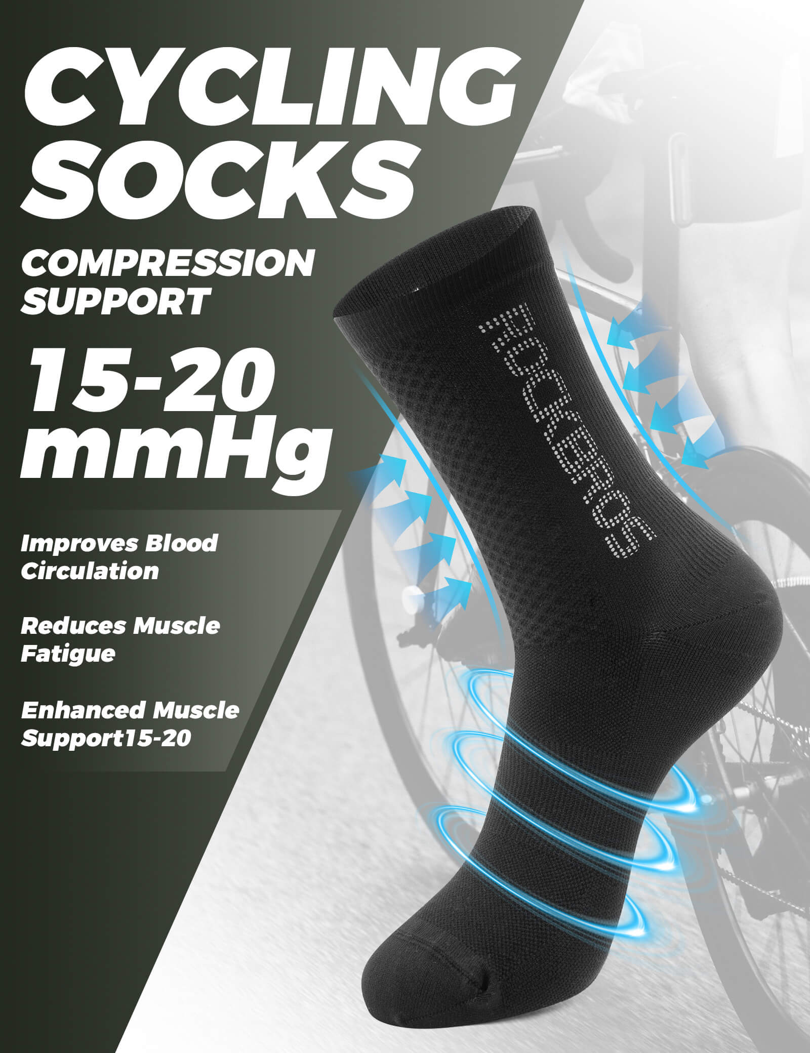Breathable Reflective Mid-Calf Cycling Socks - Image 12