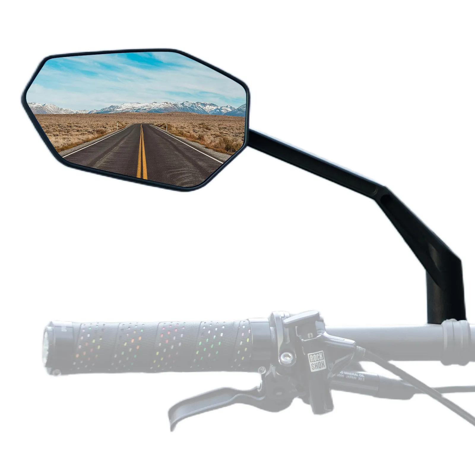 Carbon Fibre Bike Rear View Mirror Anti-Glare Rotating Mount