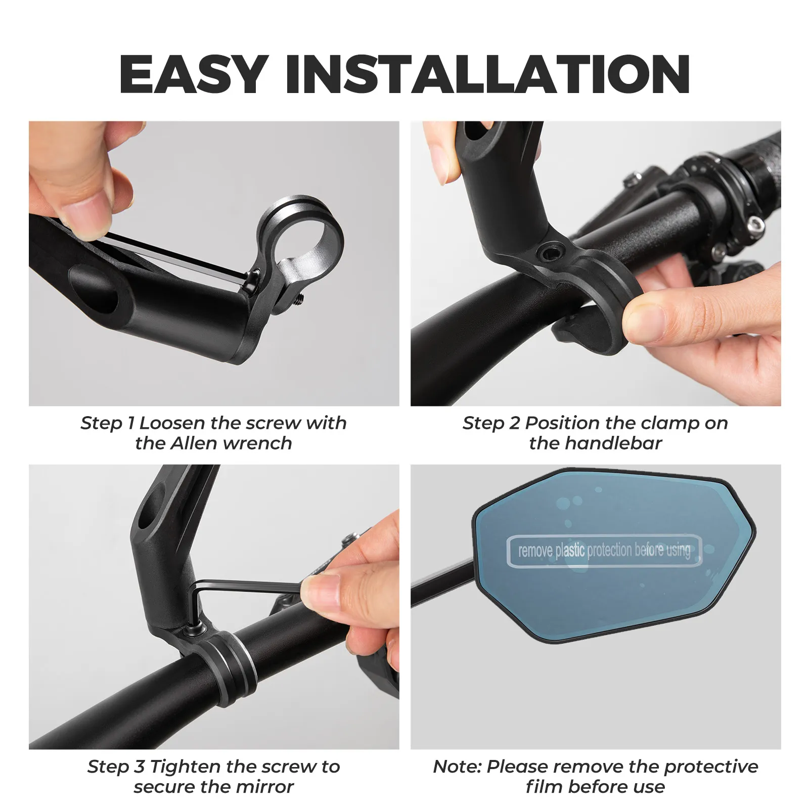 Carbon Fibre Bike Rear View Mirror Anti-Glare Rotating Mount - Image 13