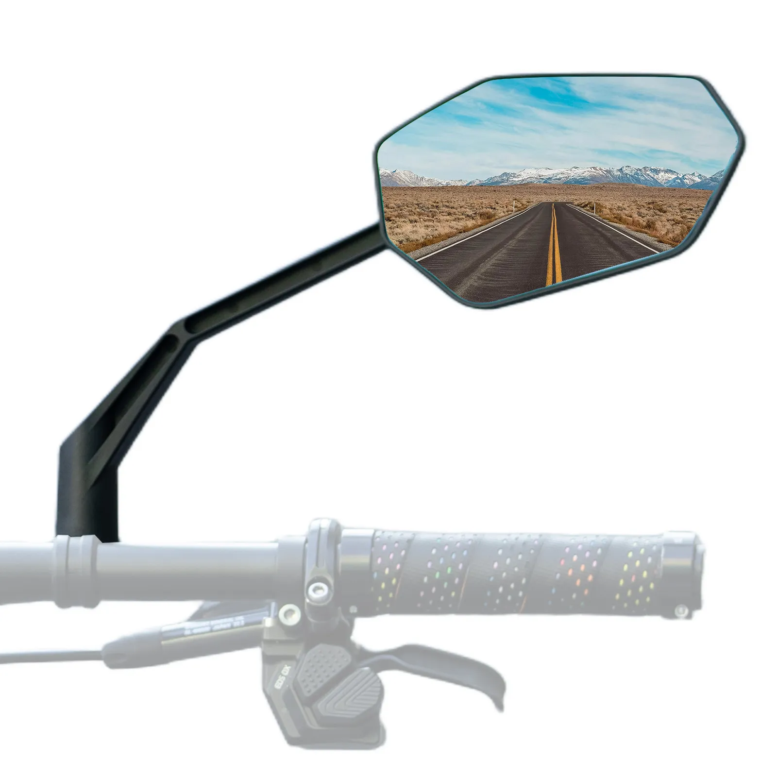 Carbon Fibre Bike Rear View Mirror Anti-Glare Rotating Mount - Image 8