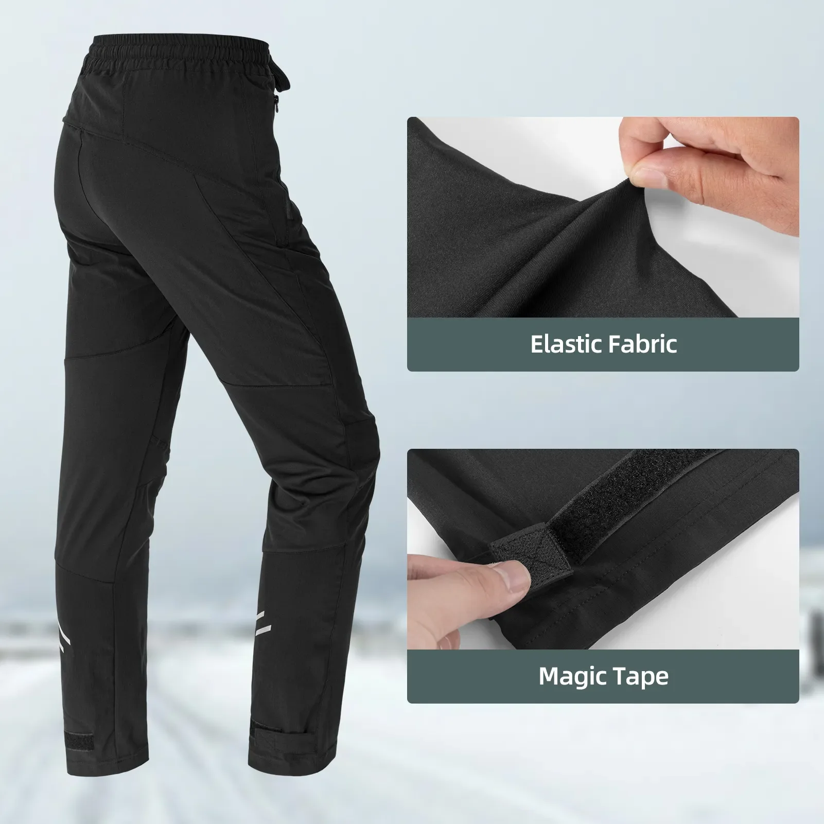 Casual Cycling Pants Breathable Comfort with Velcro Ankle Cuffs - Image 3