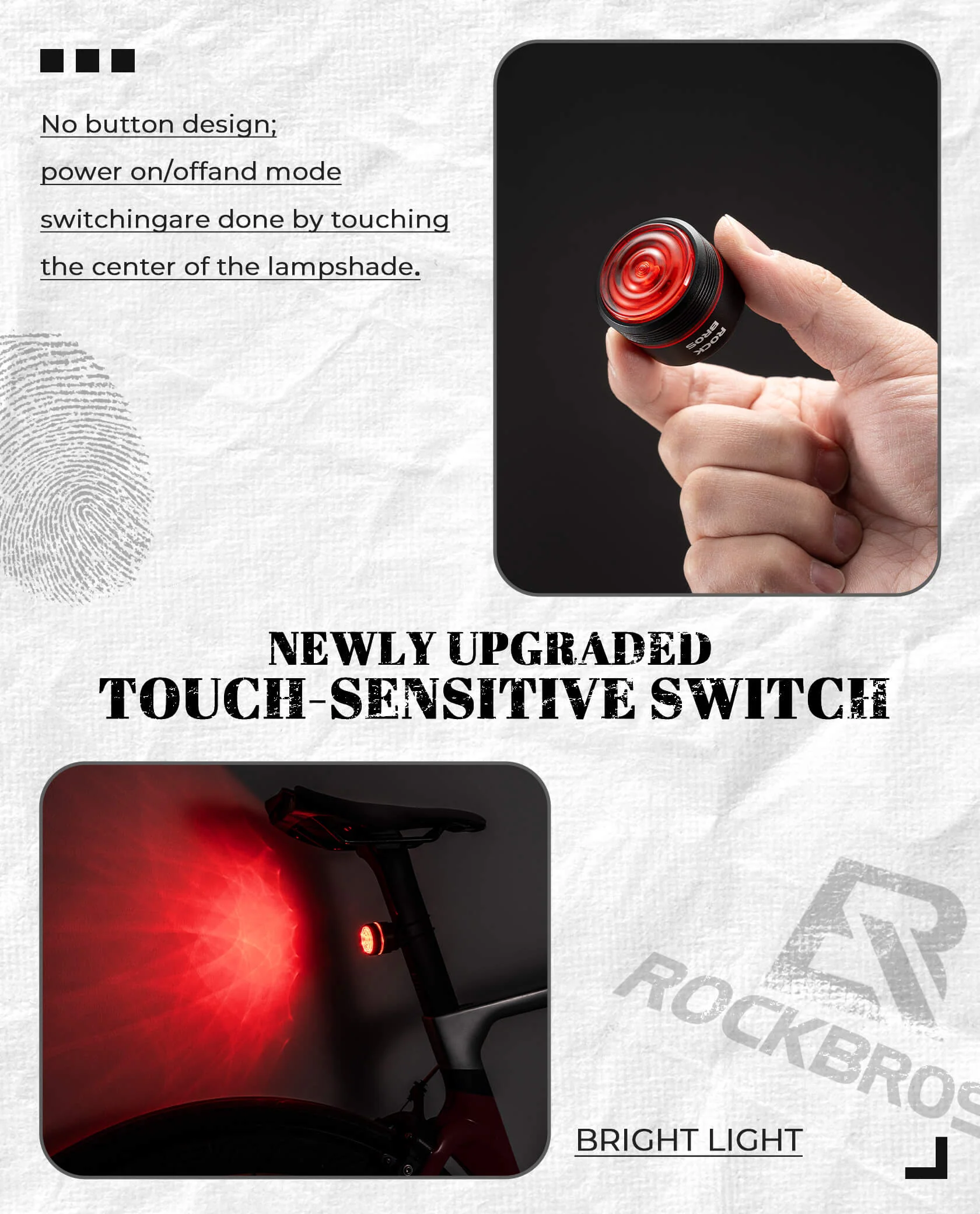 Circular Bike Rear Light Brake Sensor USB-C Rechargeable Mount Included - Image 4