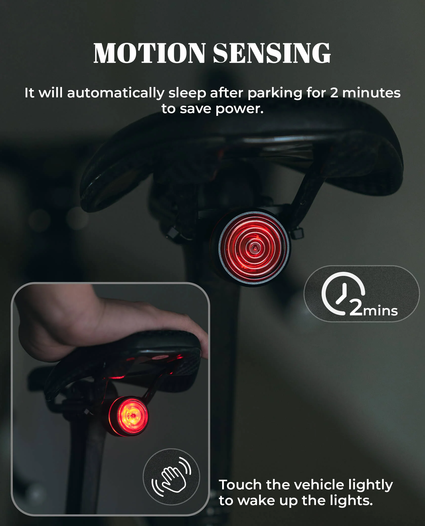 Circular Bike Rear Light Brake Sensor USB-C Rechargeable Mount Included - Image 5