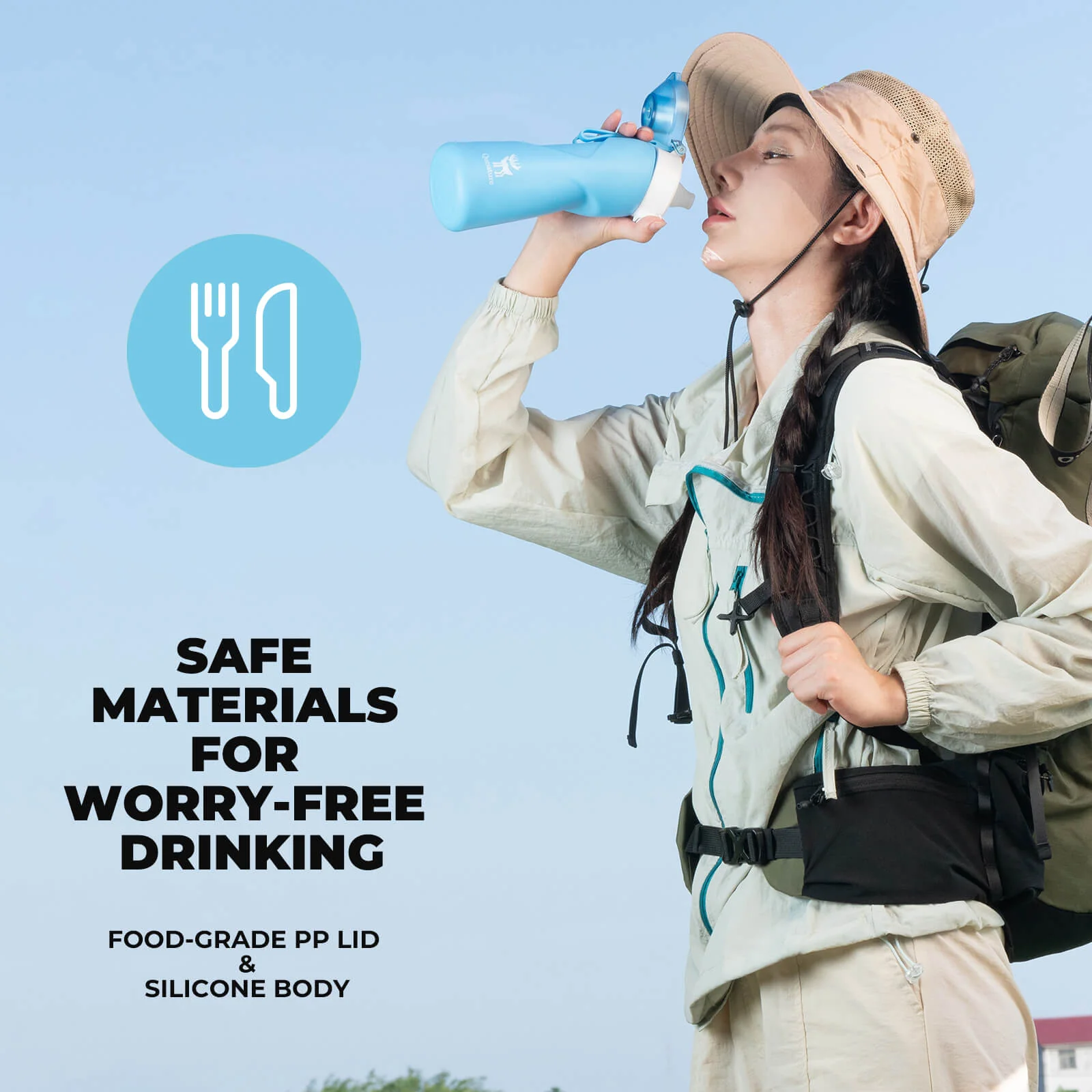 Collapsible Silicone Water Bottle 700ml - Image 11
