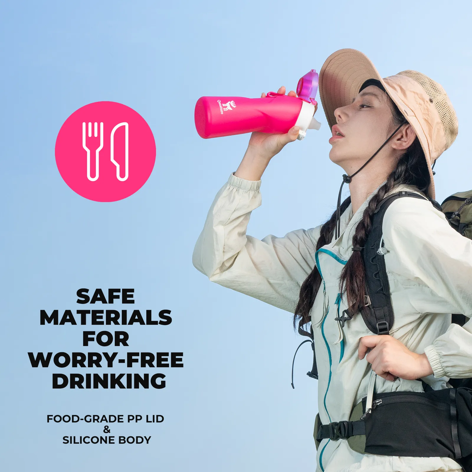 Collapsible Silicone Water Bottle 700ml - Image 19