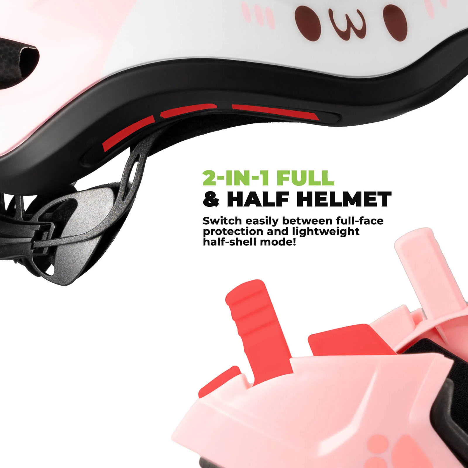 Critter Kids MTB Bike Helmet Full Face Protection with Removable Chin Guard TT-32 - Image 16