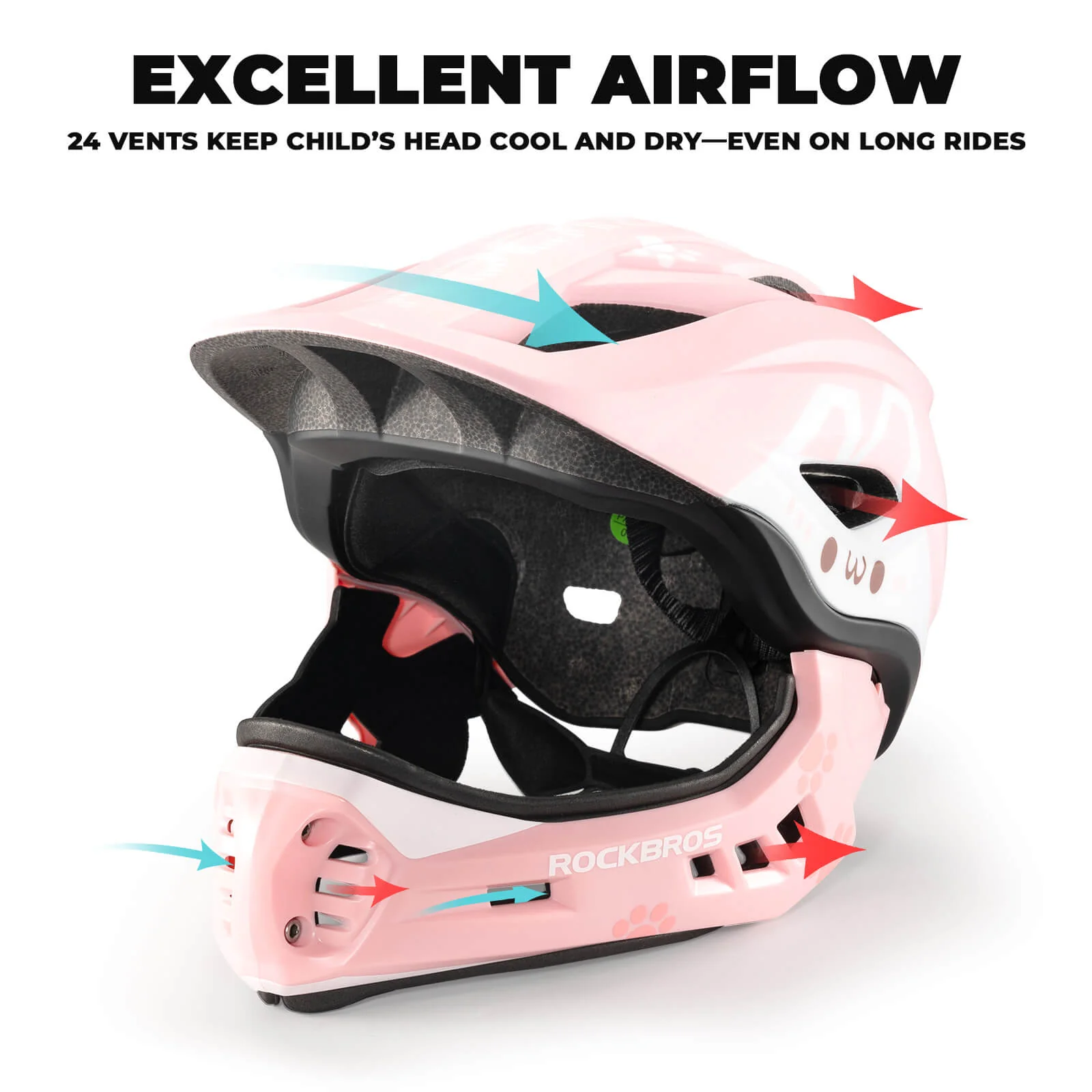 Critter Kids MTB Bike Helmet Full Face Protection with Removable Chin Guard TT-32 - Image 18