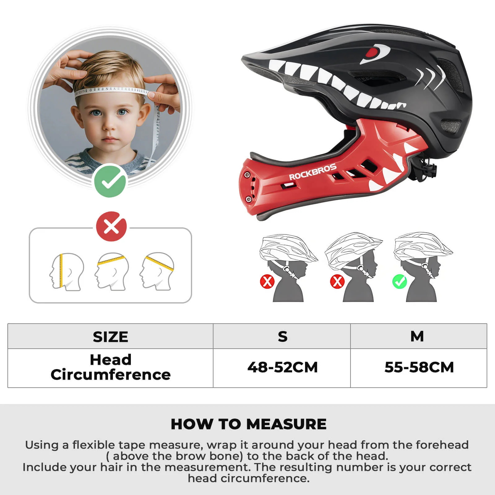 Critter Kids MTB Bike Helmet Full Face Protection with Removable Chin Guard TT-32 - Image 6