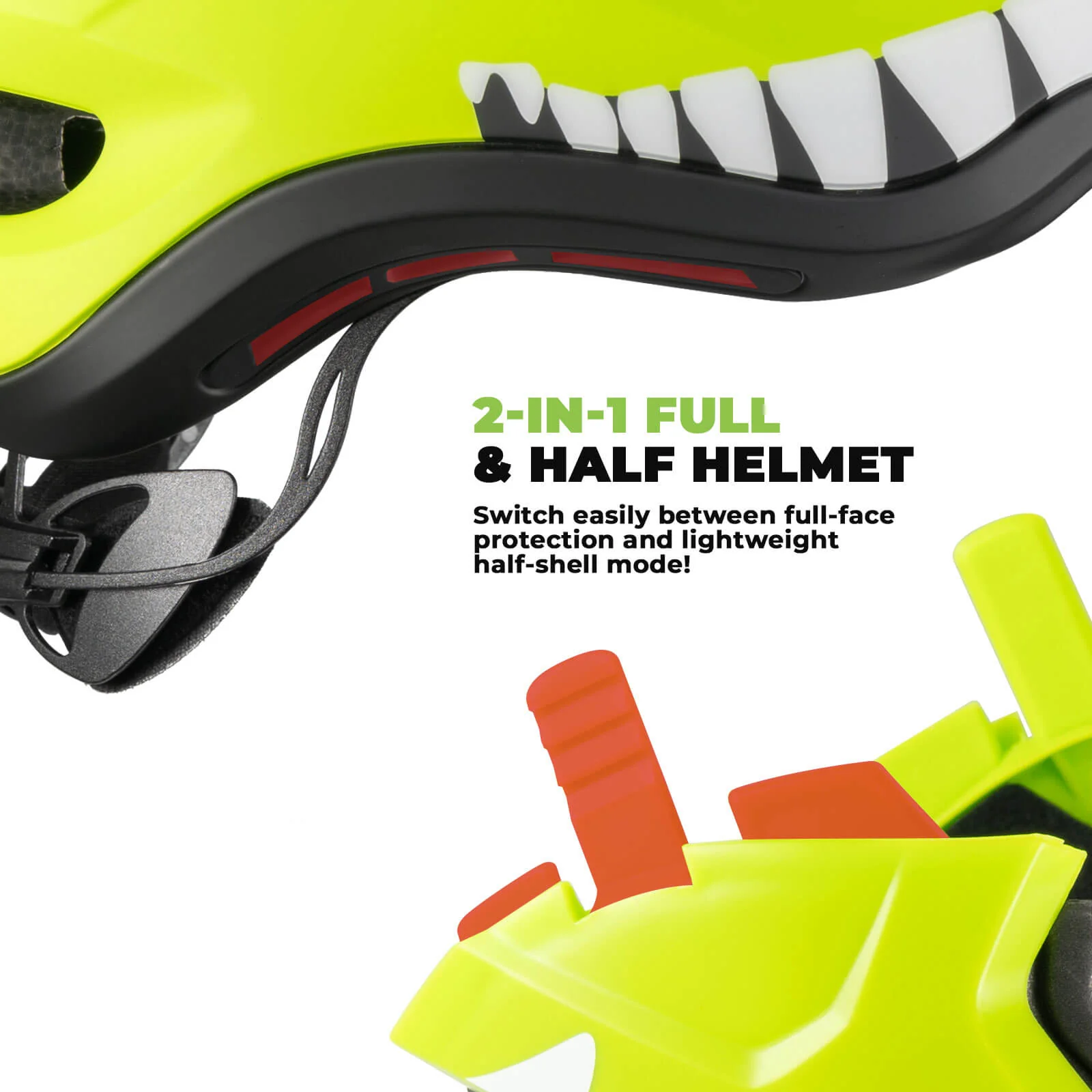 Critter Kids MTB Bike Helmet Full Face Protection with Removable Chin Guard TT-32 - Image 9