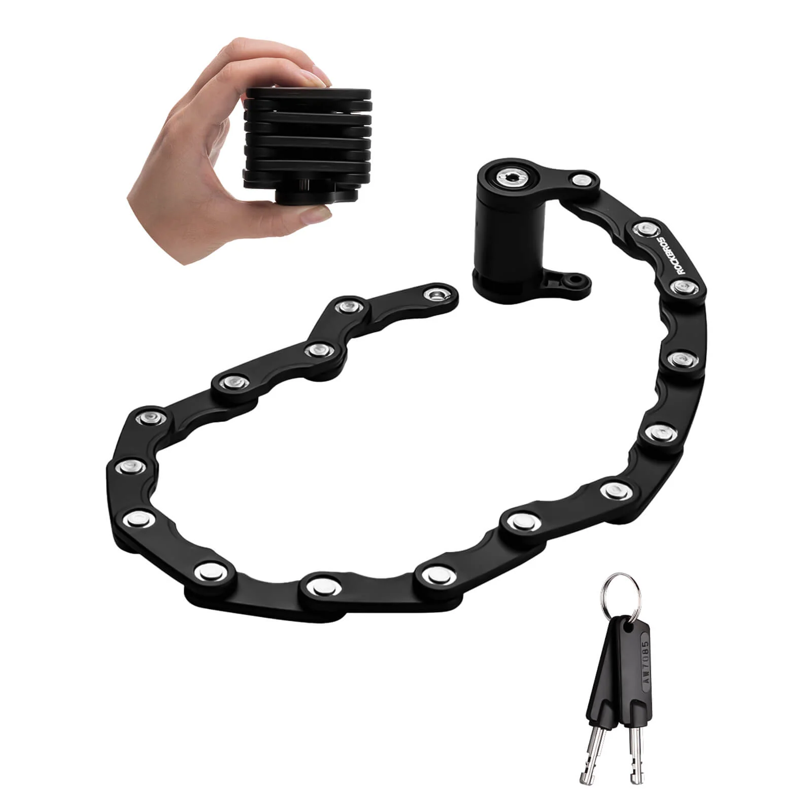 Cube-Style Foldable Combination Chain Lock with Frame Mount - Image 2